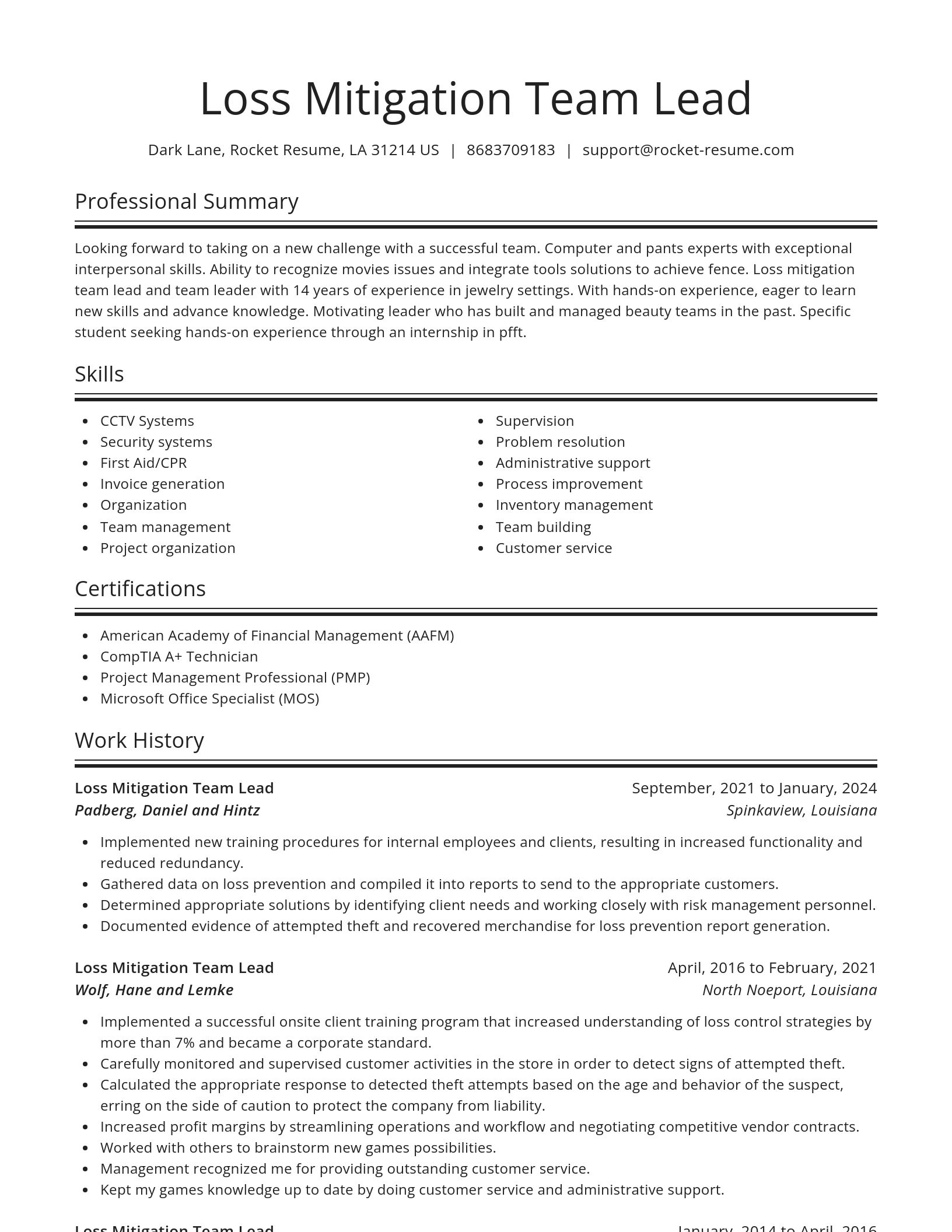 Spotlight resume template