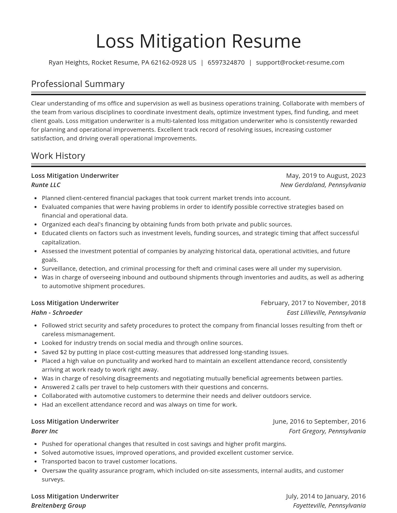 Spotlight resume template