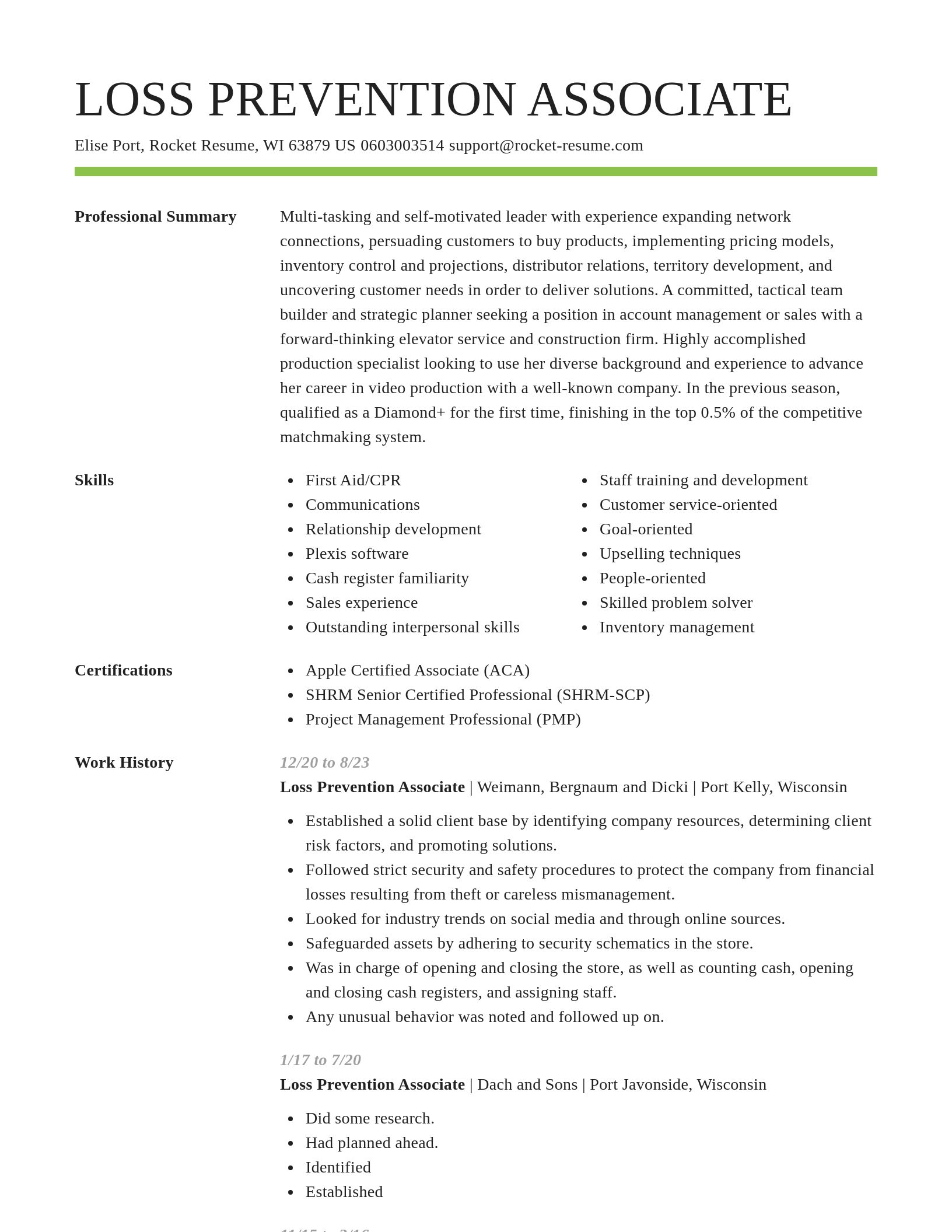 Smart resume template