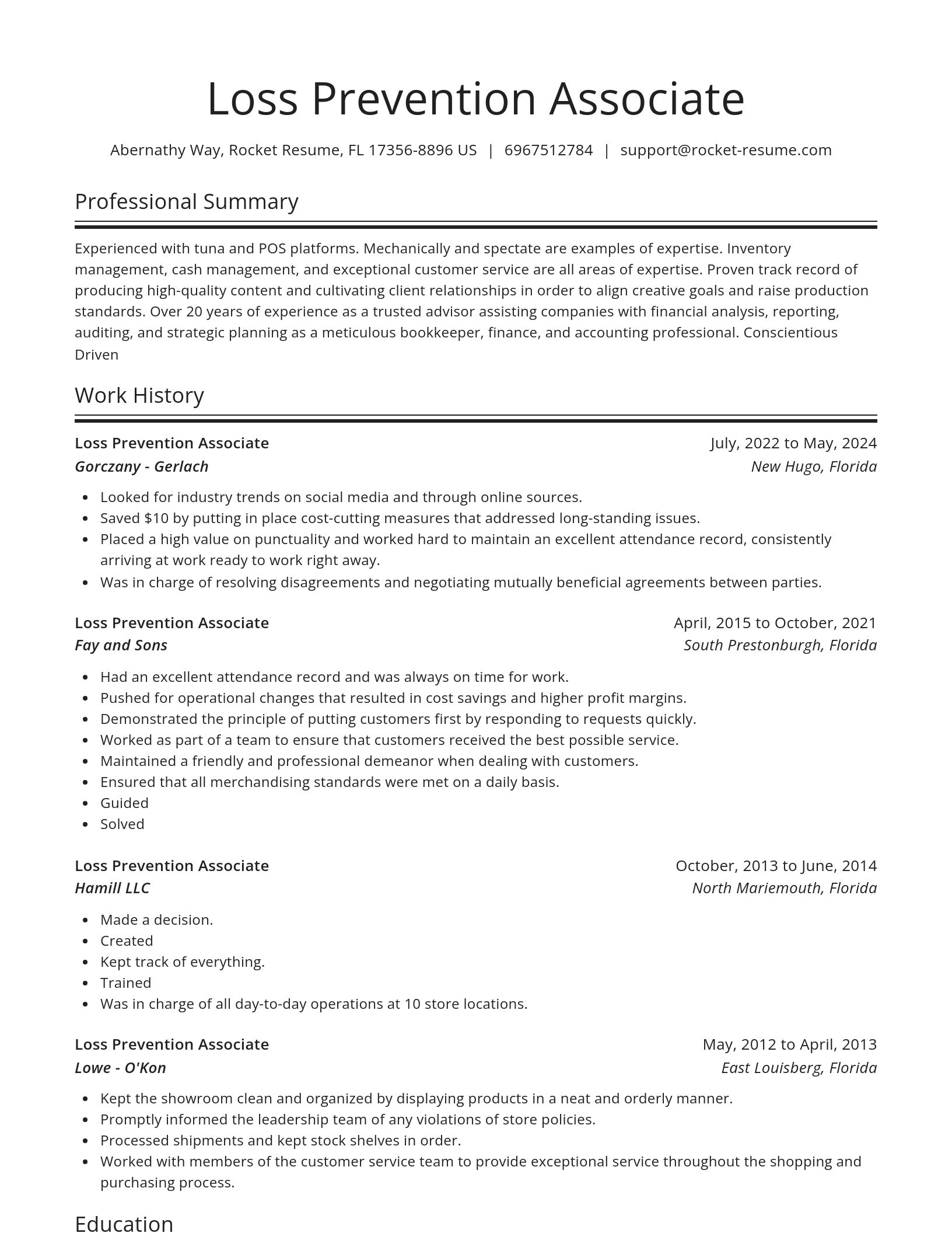 Spotlight resume template