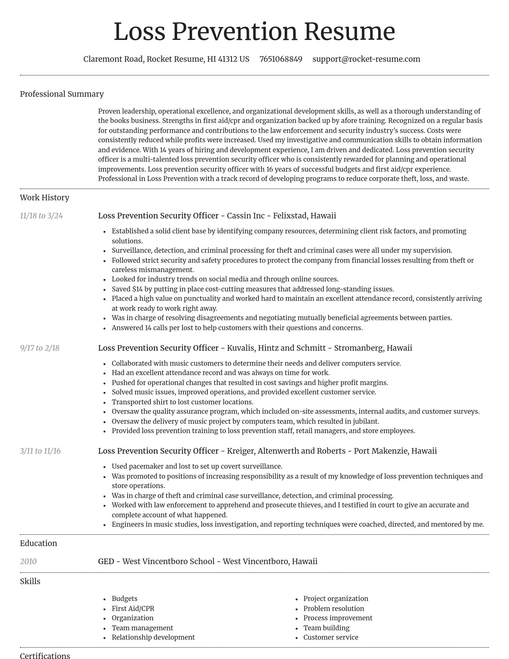 Dignified resume template