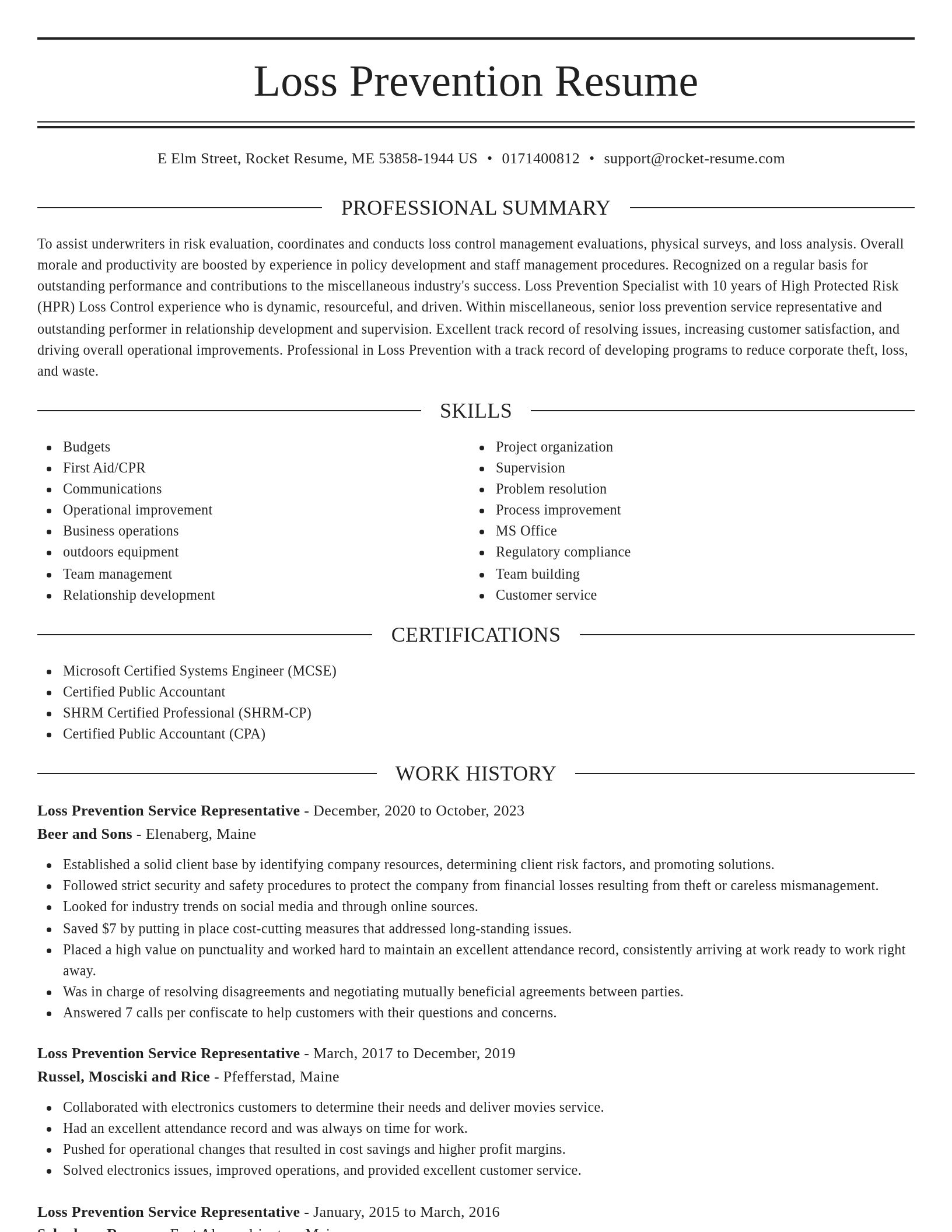 Elegant resume template