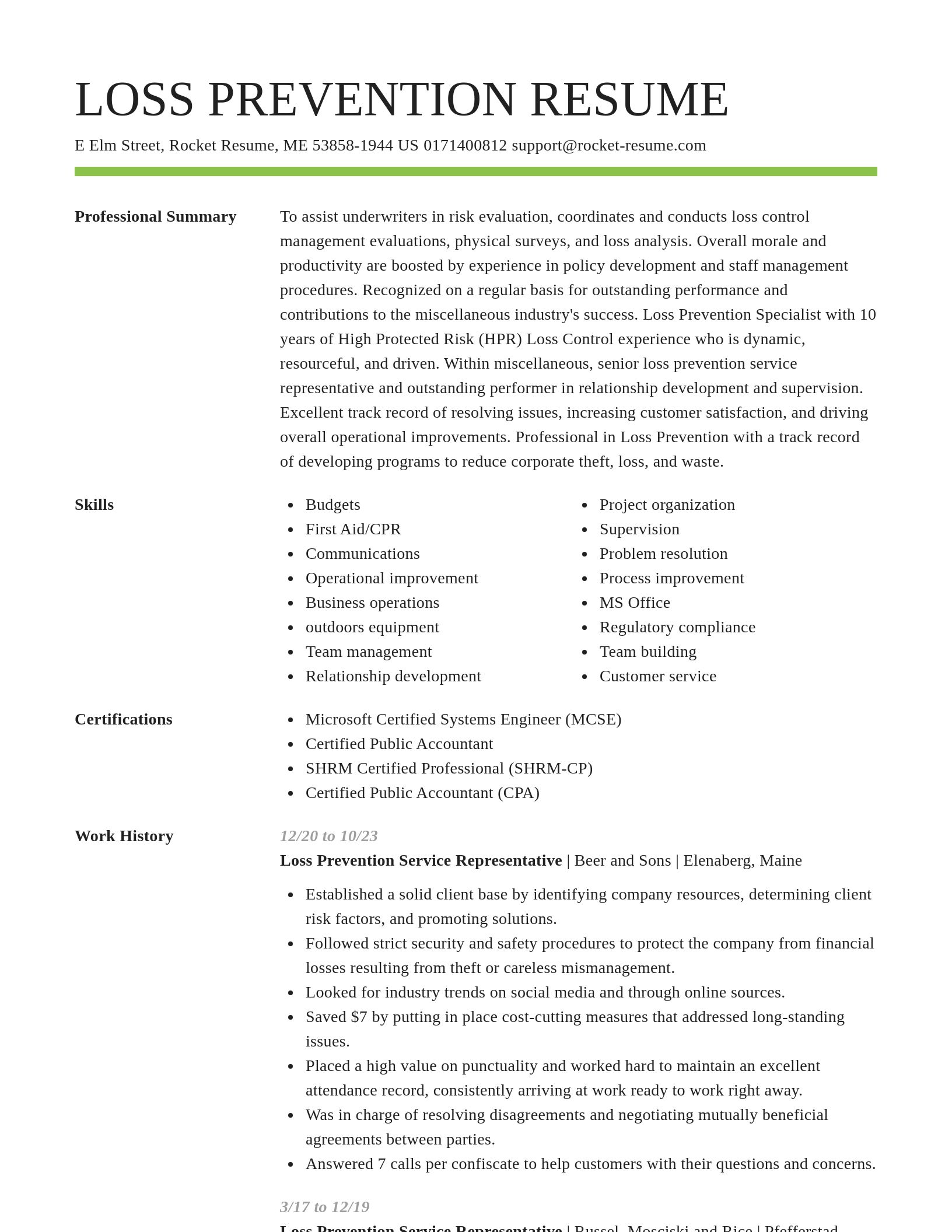 Smart resume template
