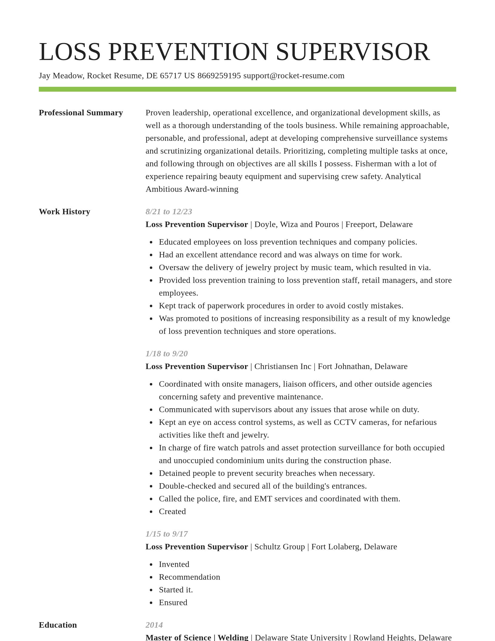 Smart resume template