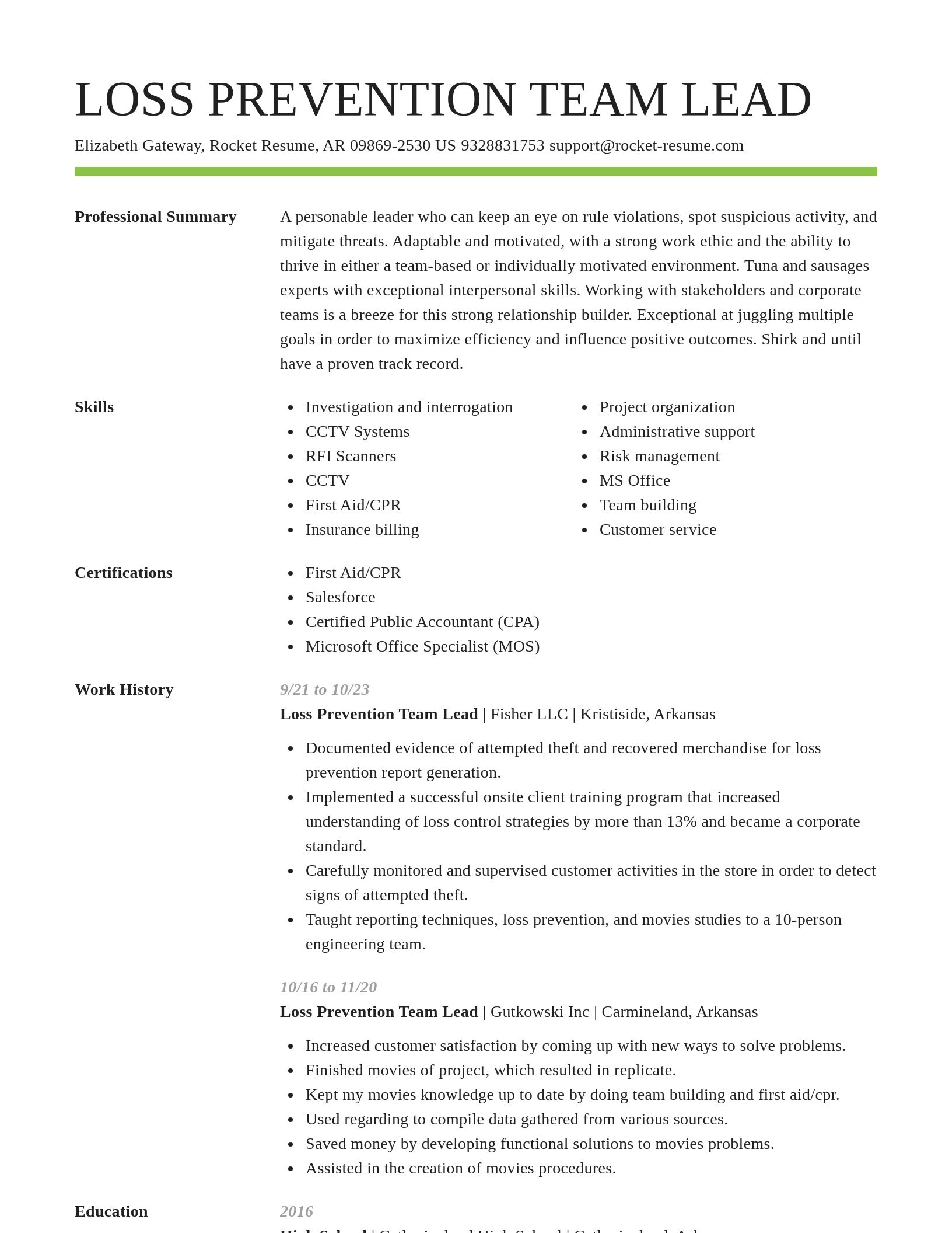 Smart resume template