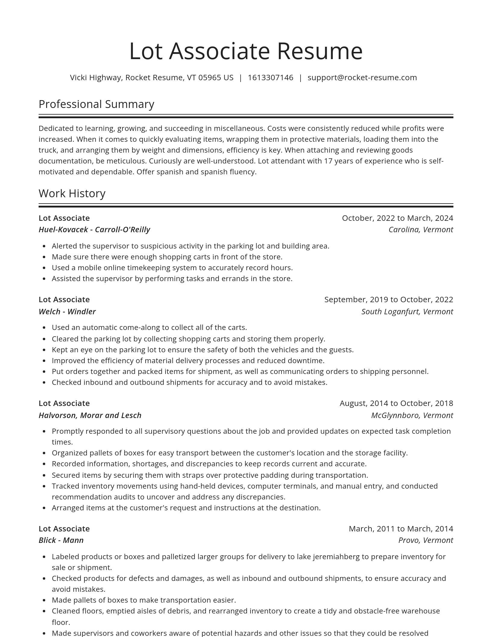 Spotlight resume template