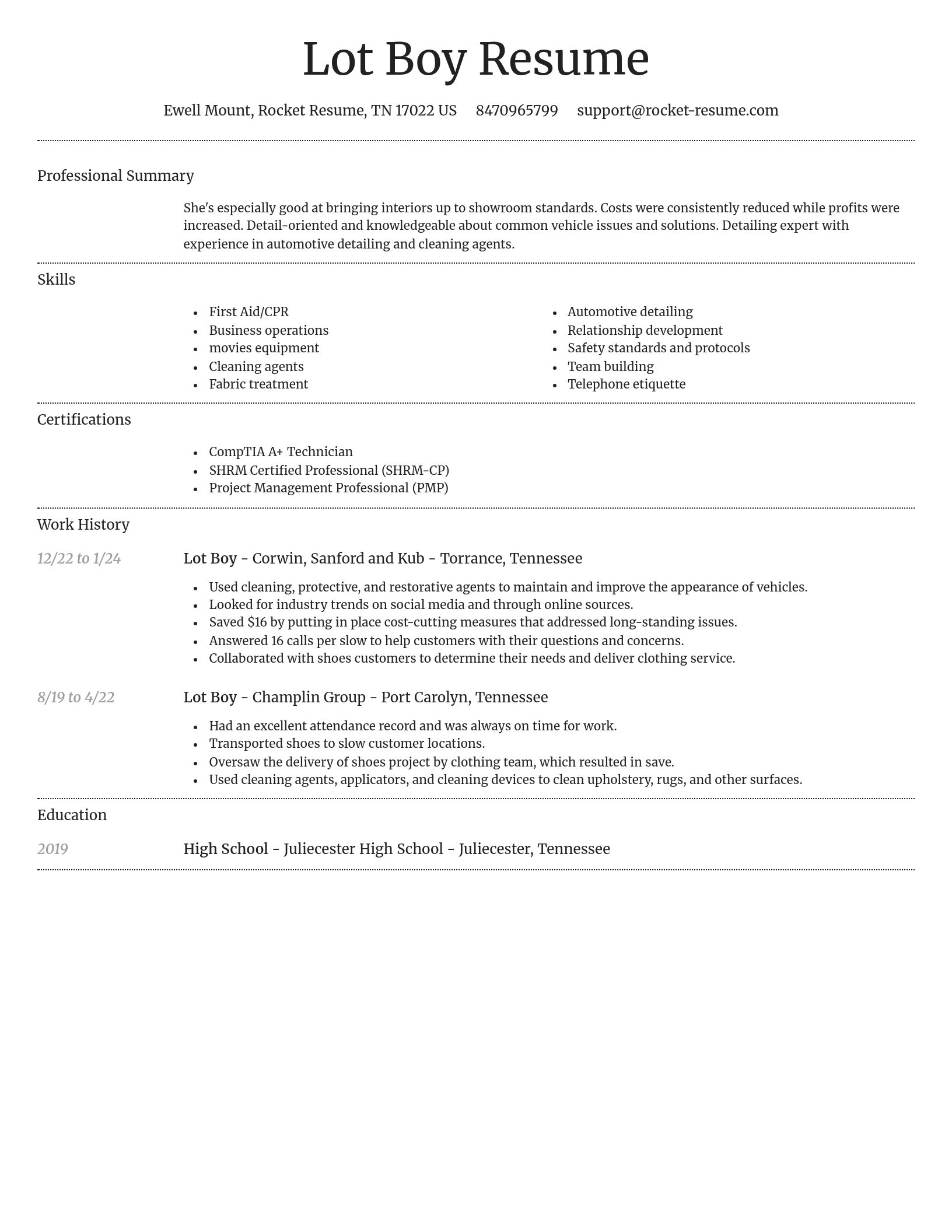 Dignified resume template
