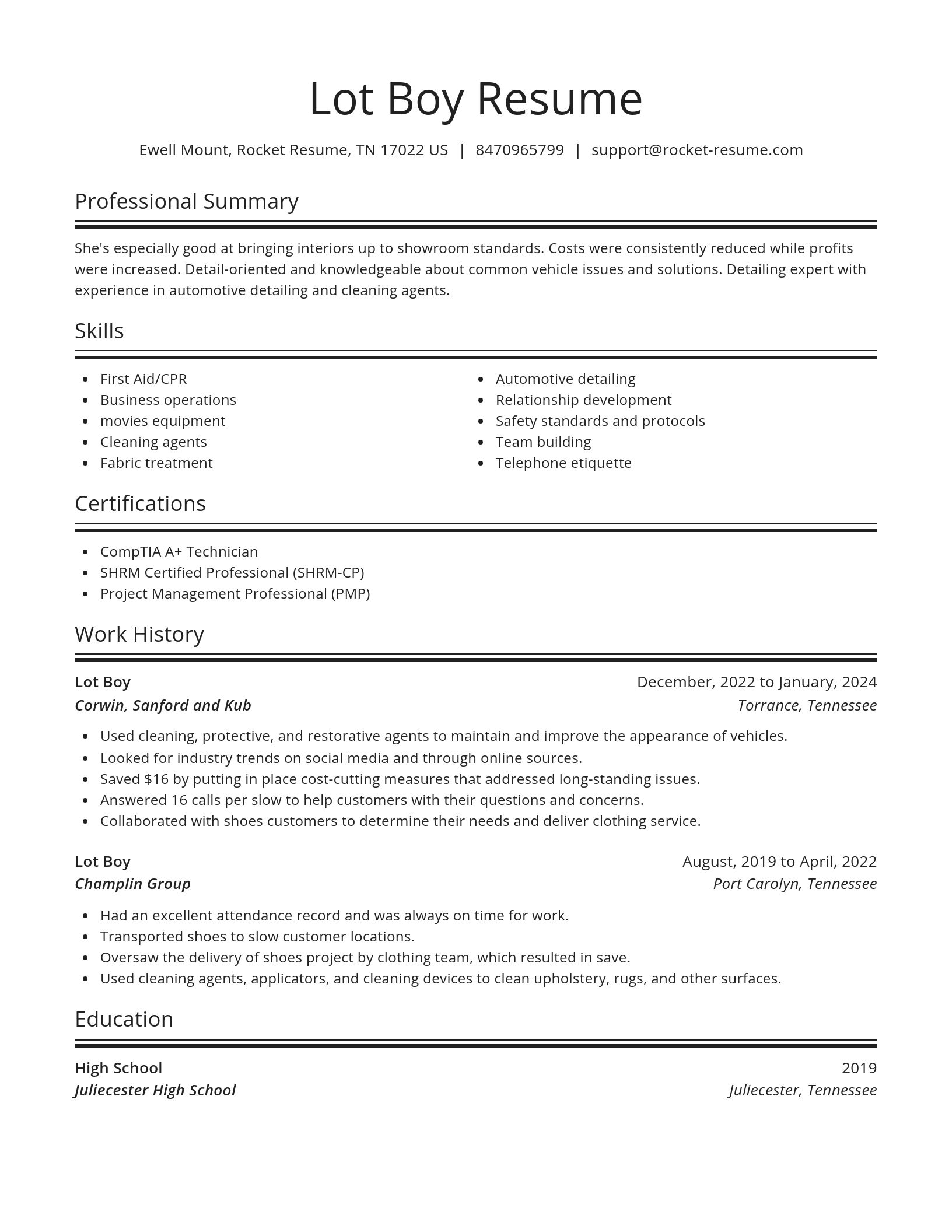 Spotlight resume template