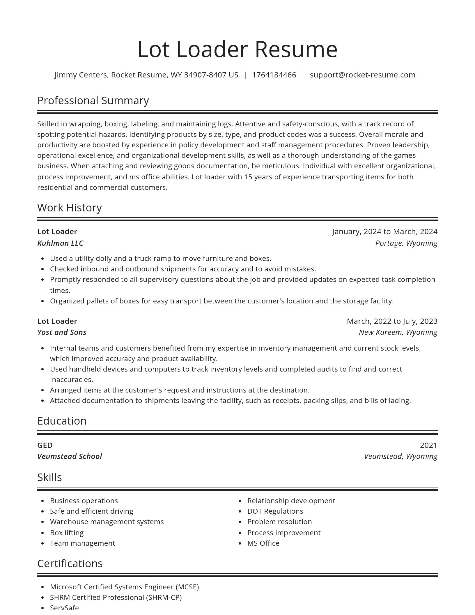 Spotlight resume template