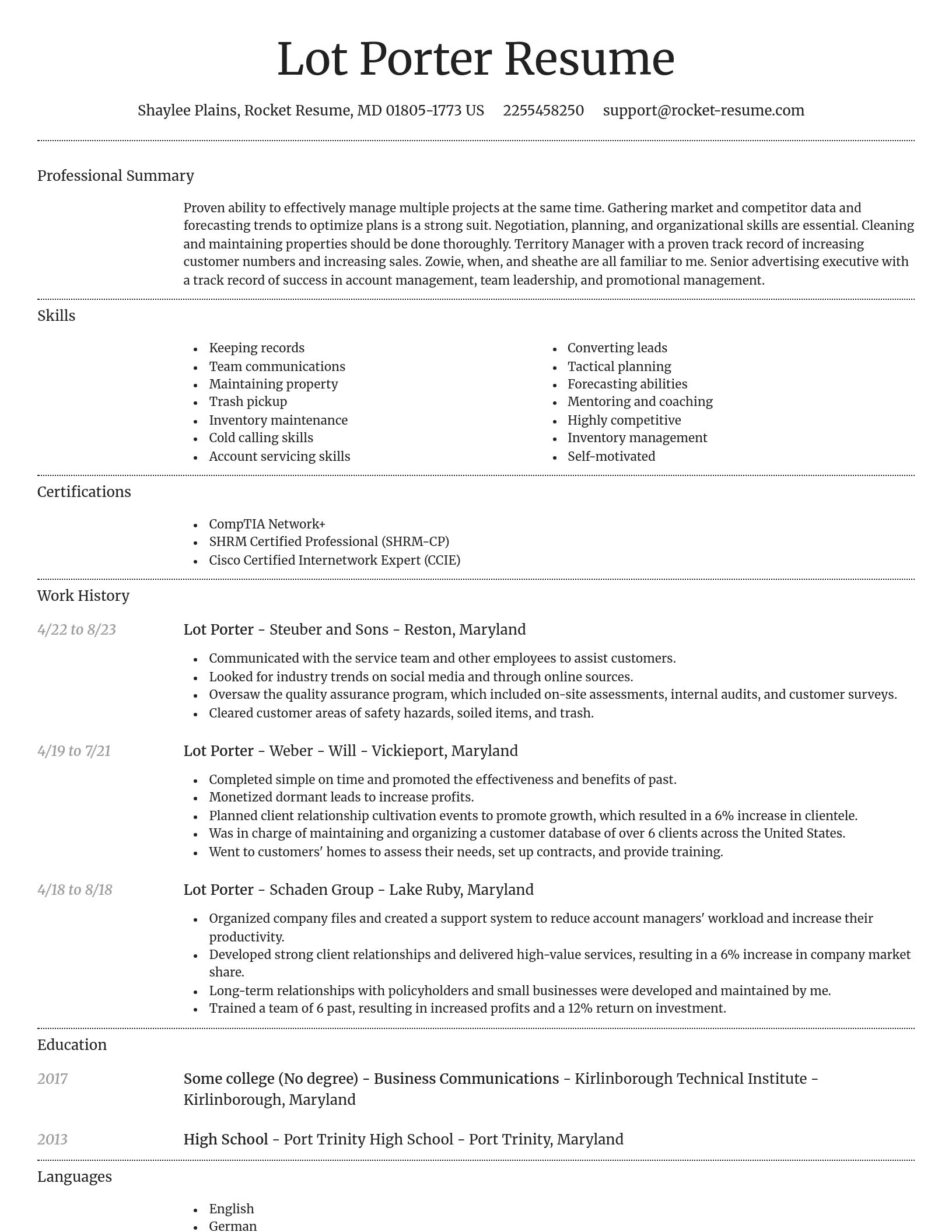 Dignified resume template