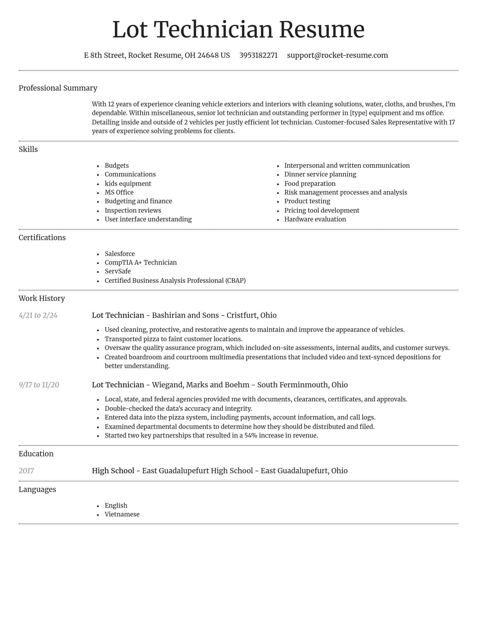 Dignified resume template
