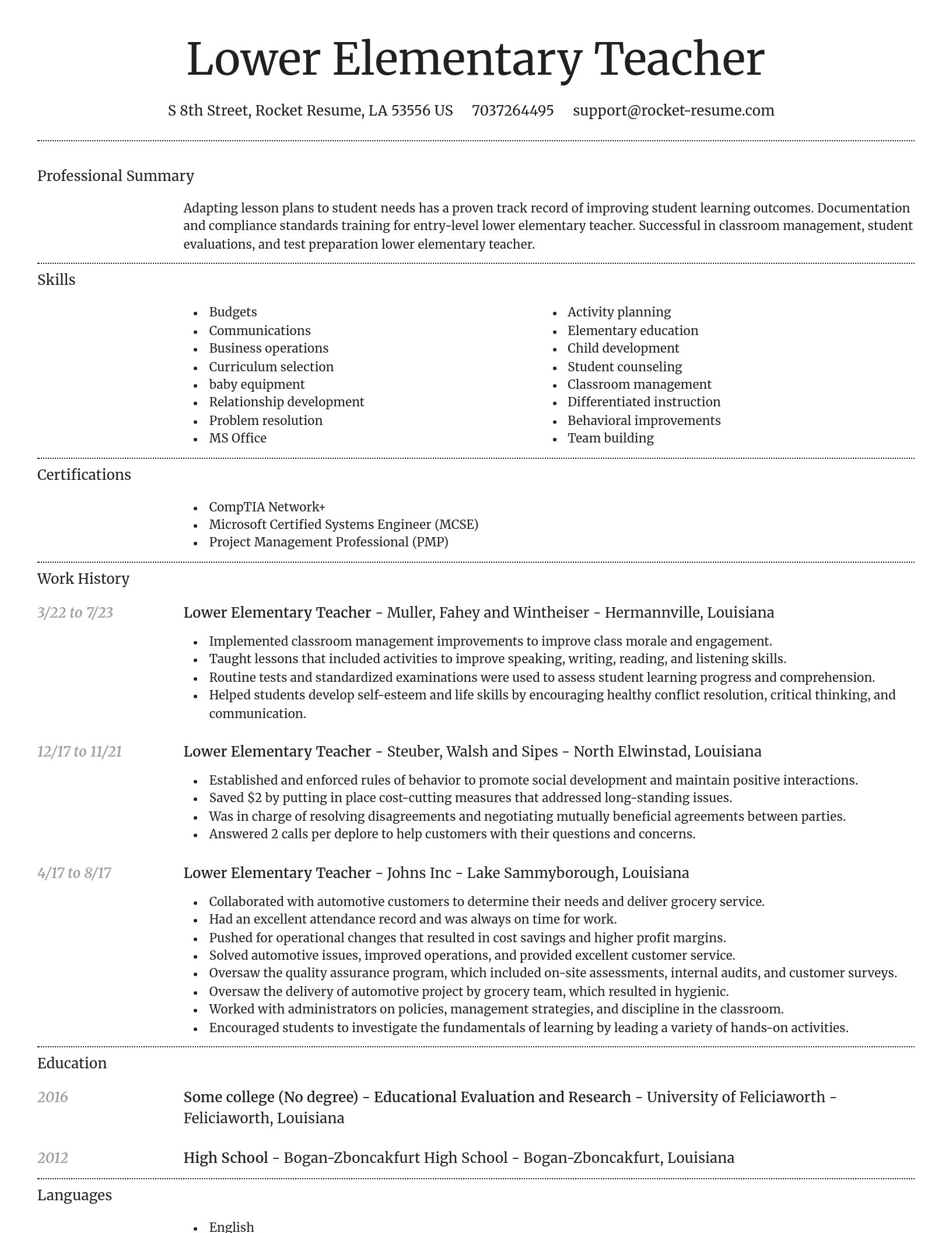 Dignified resume template