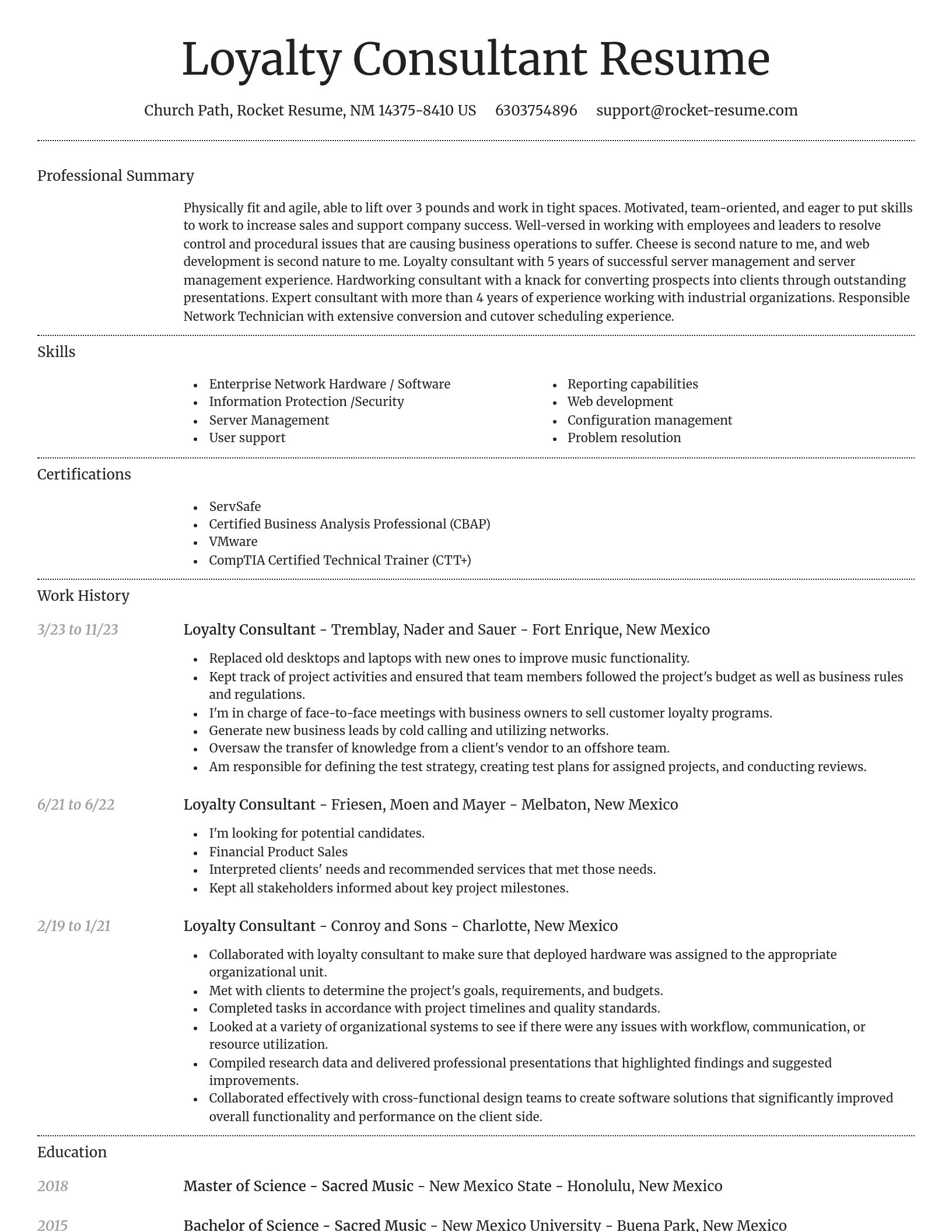 Dignified resume template