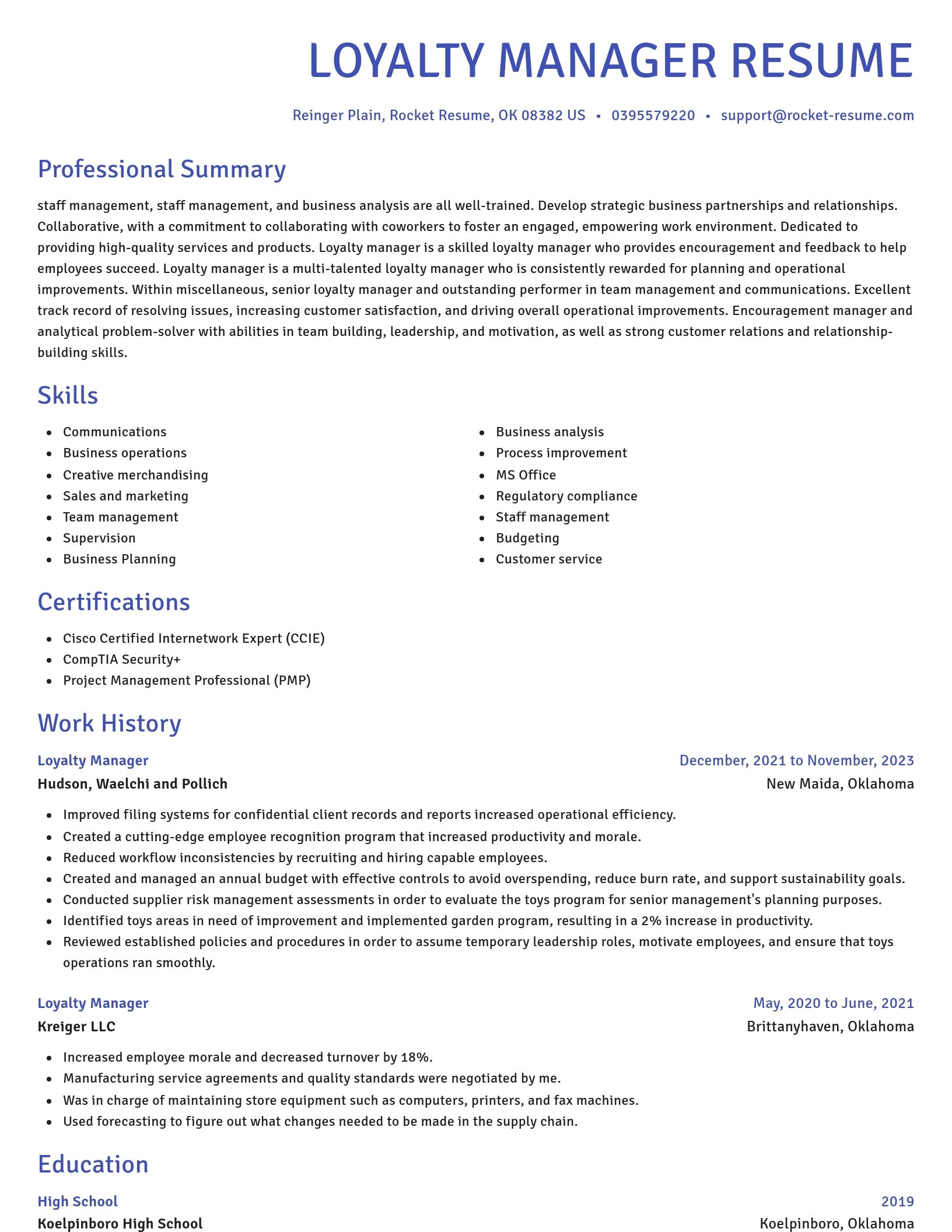 Novel resume template
