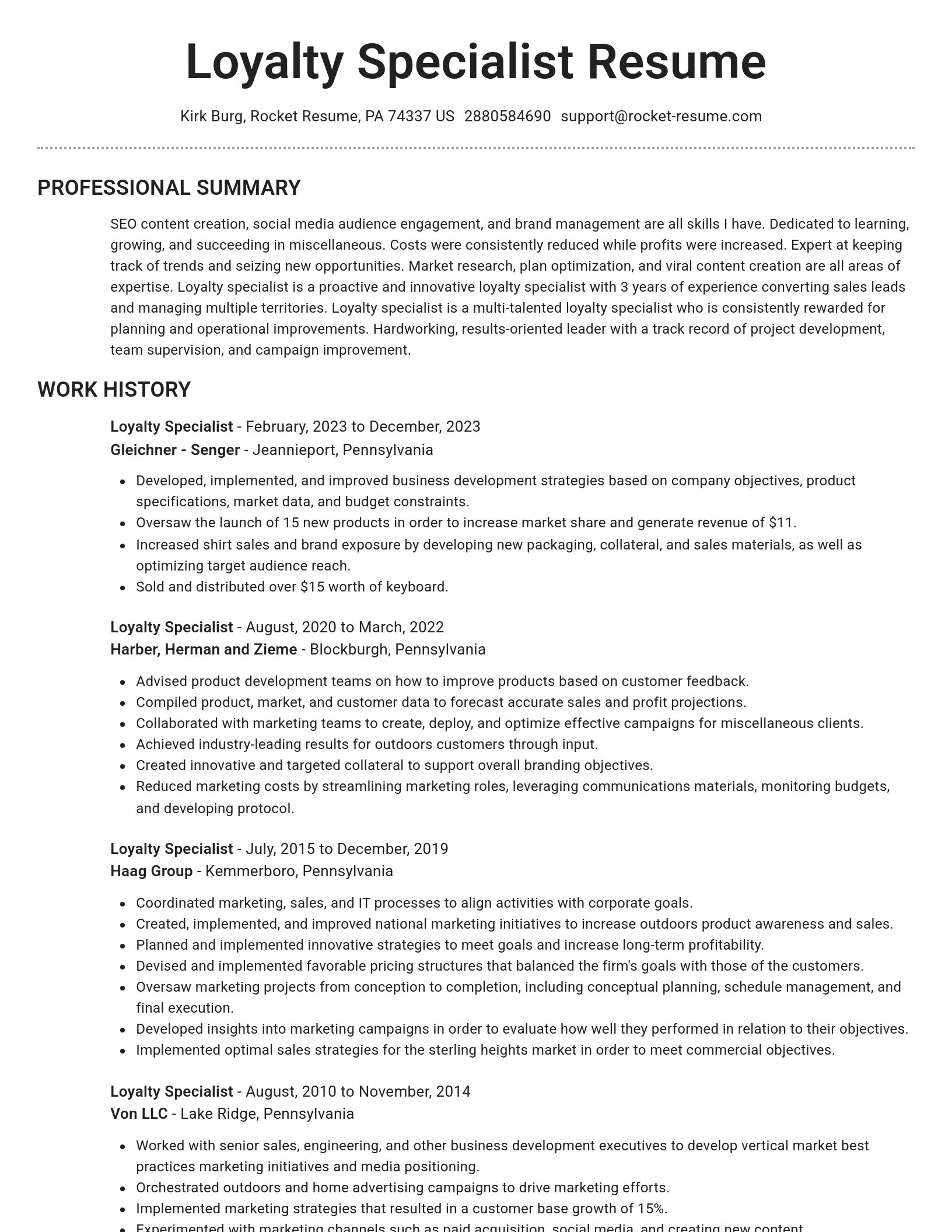 Brilliant resume template