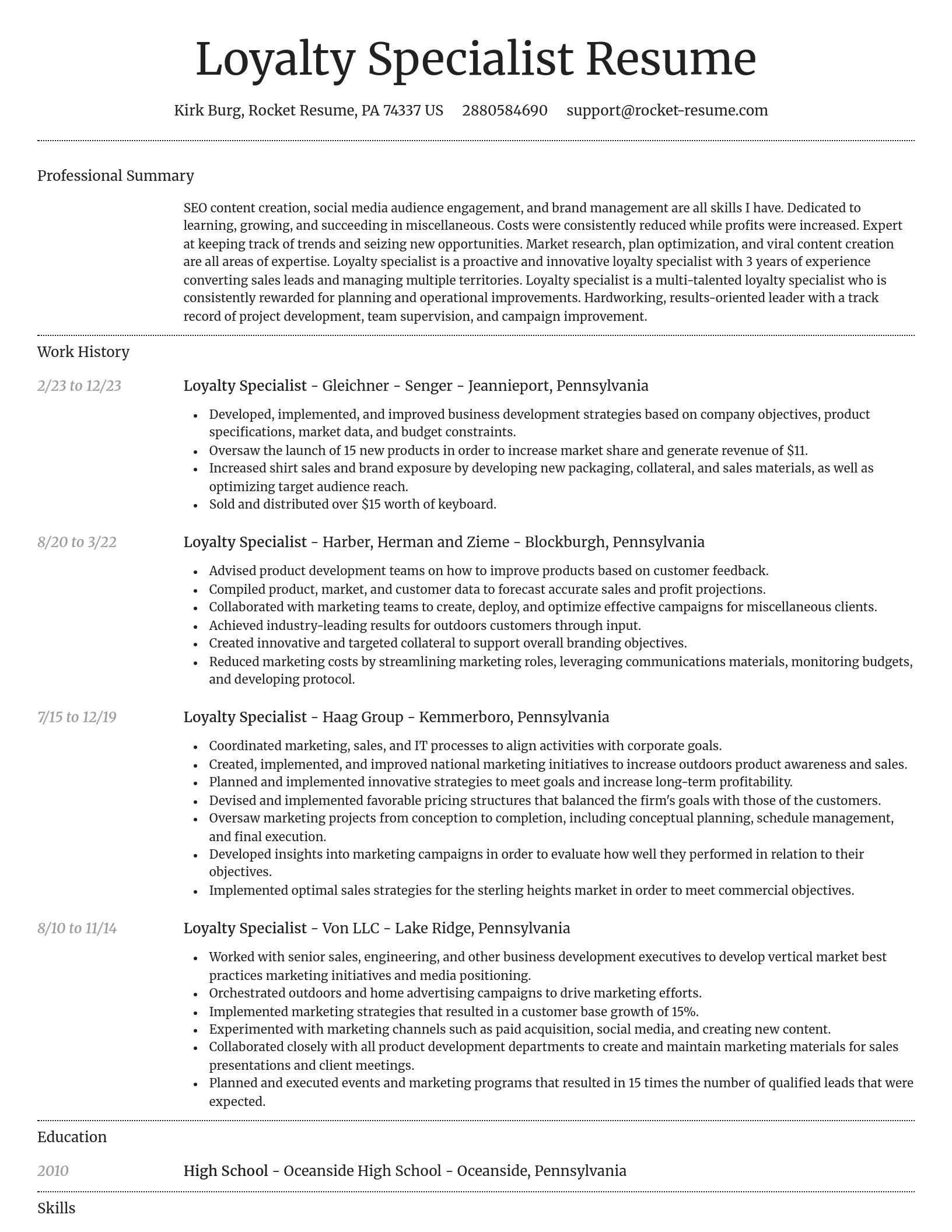 Dignified resume template