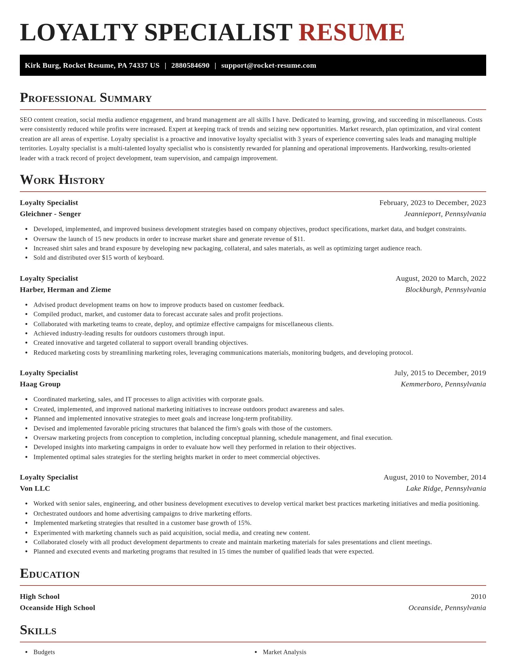 Exquisite resume template