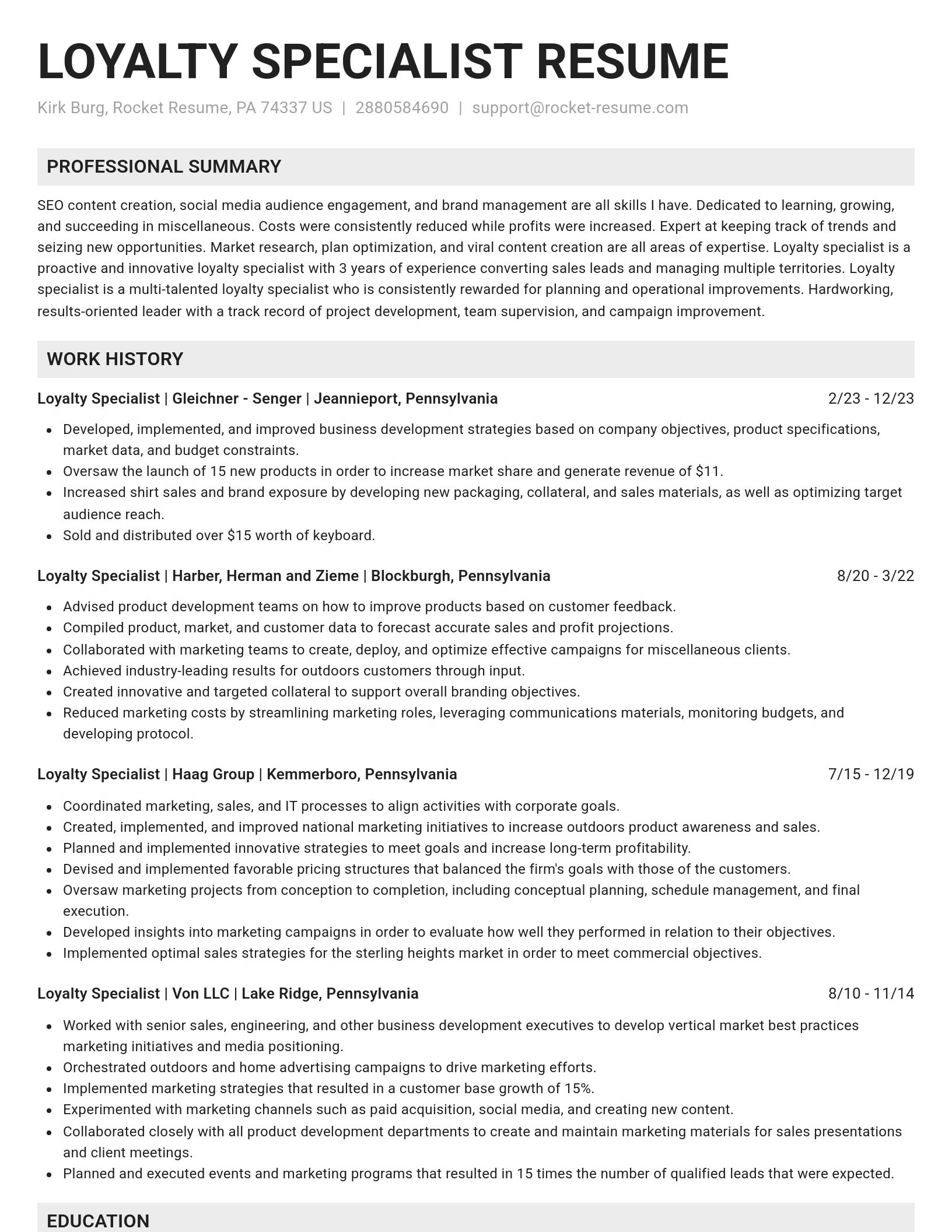 Genius resume template