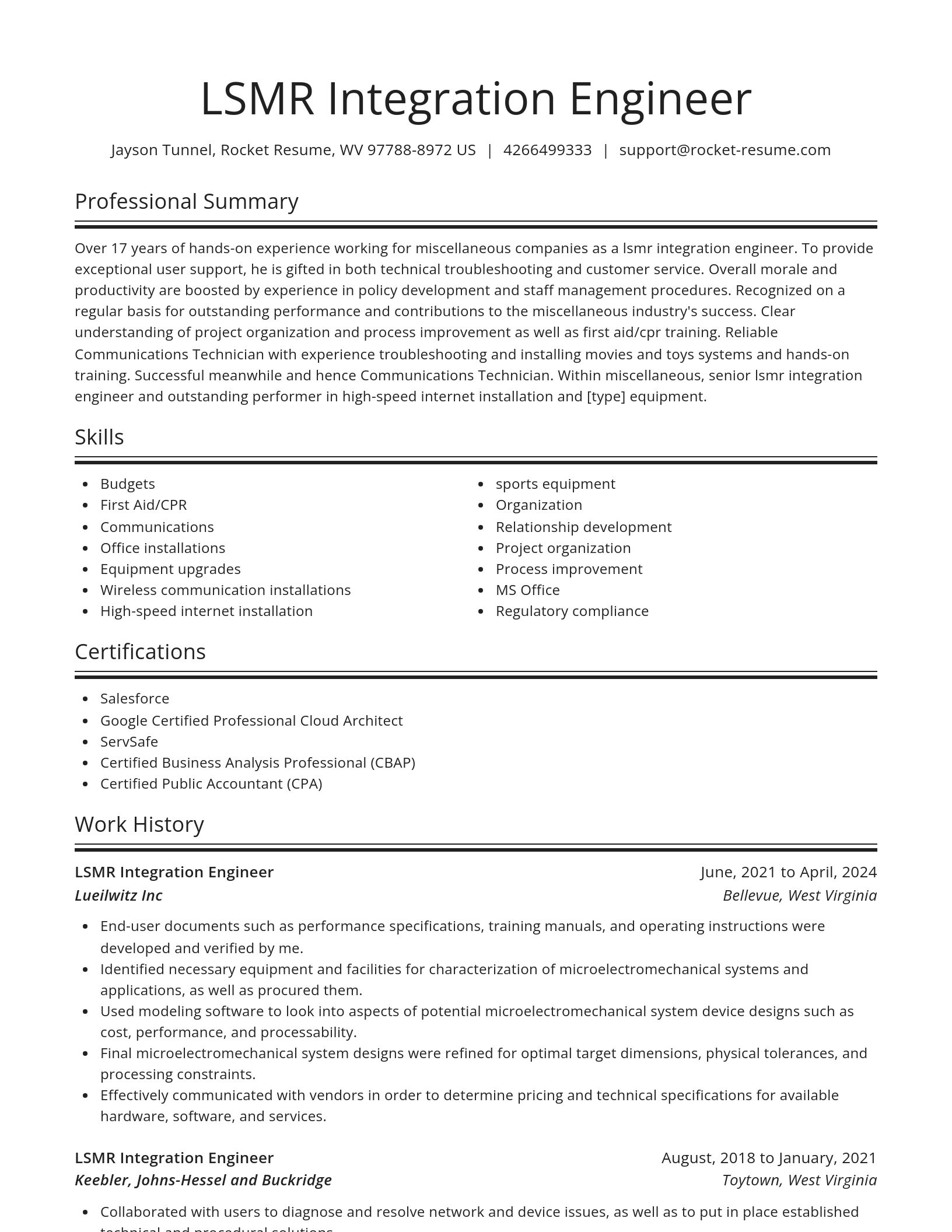 Spotlight resume template