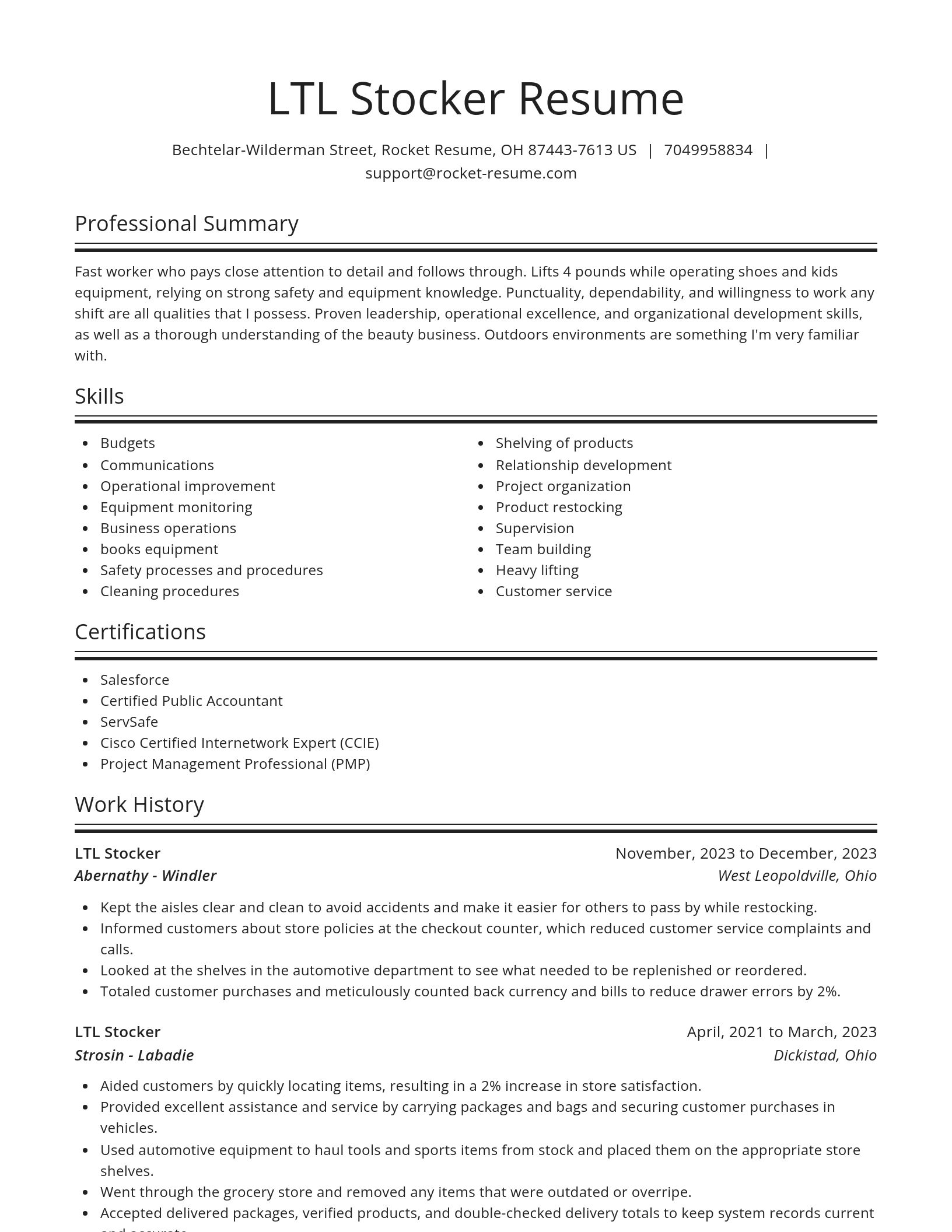 Spotlight resume template