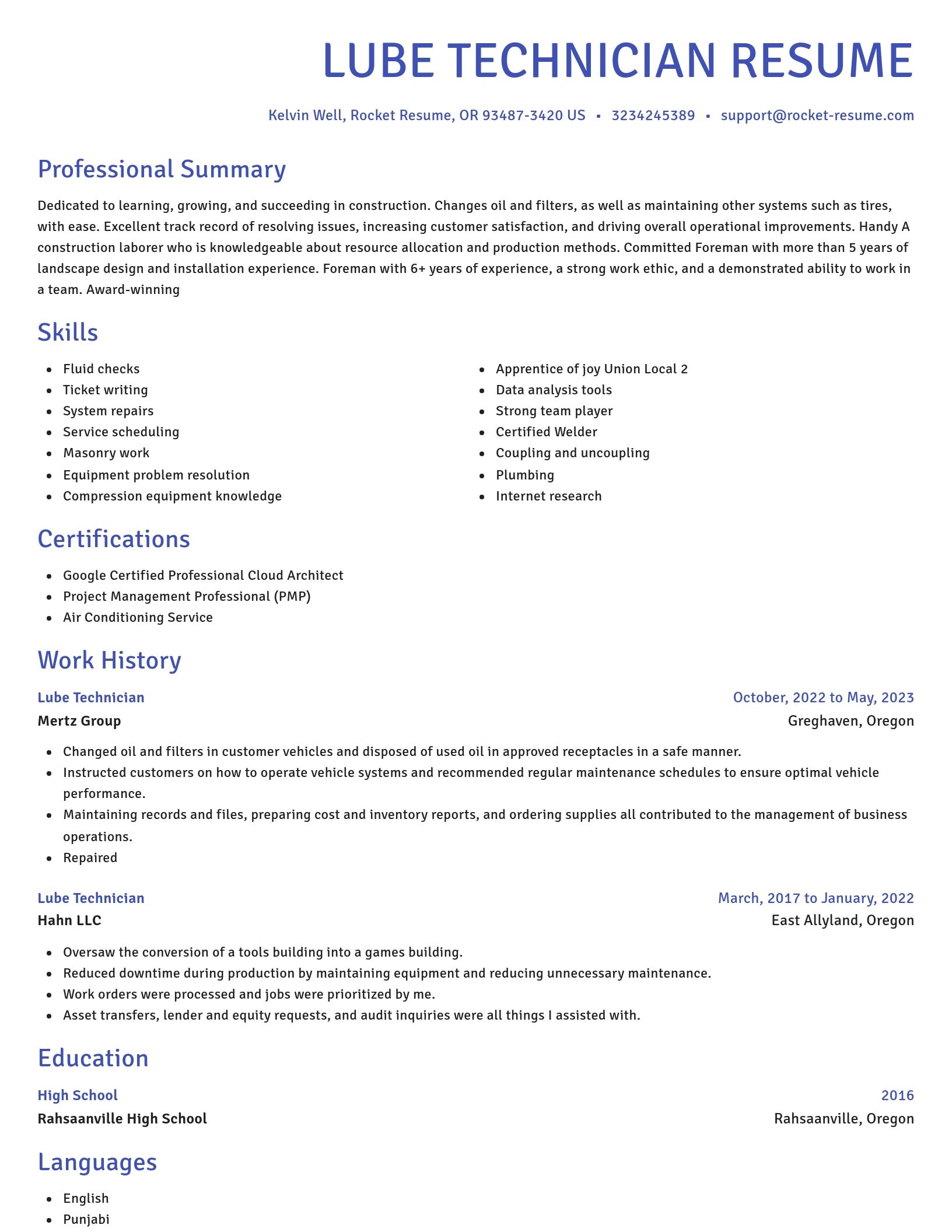 Novel resume template