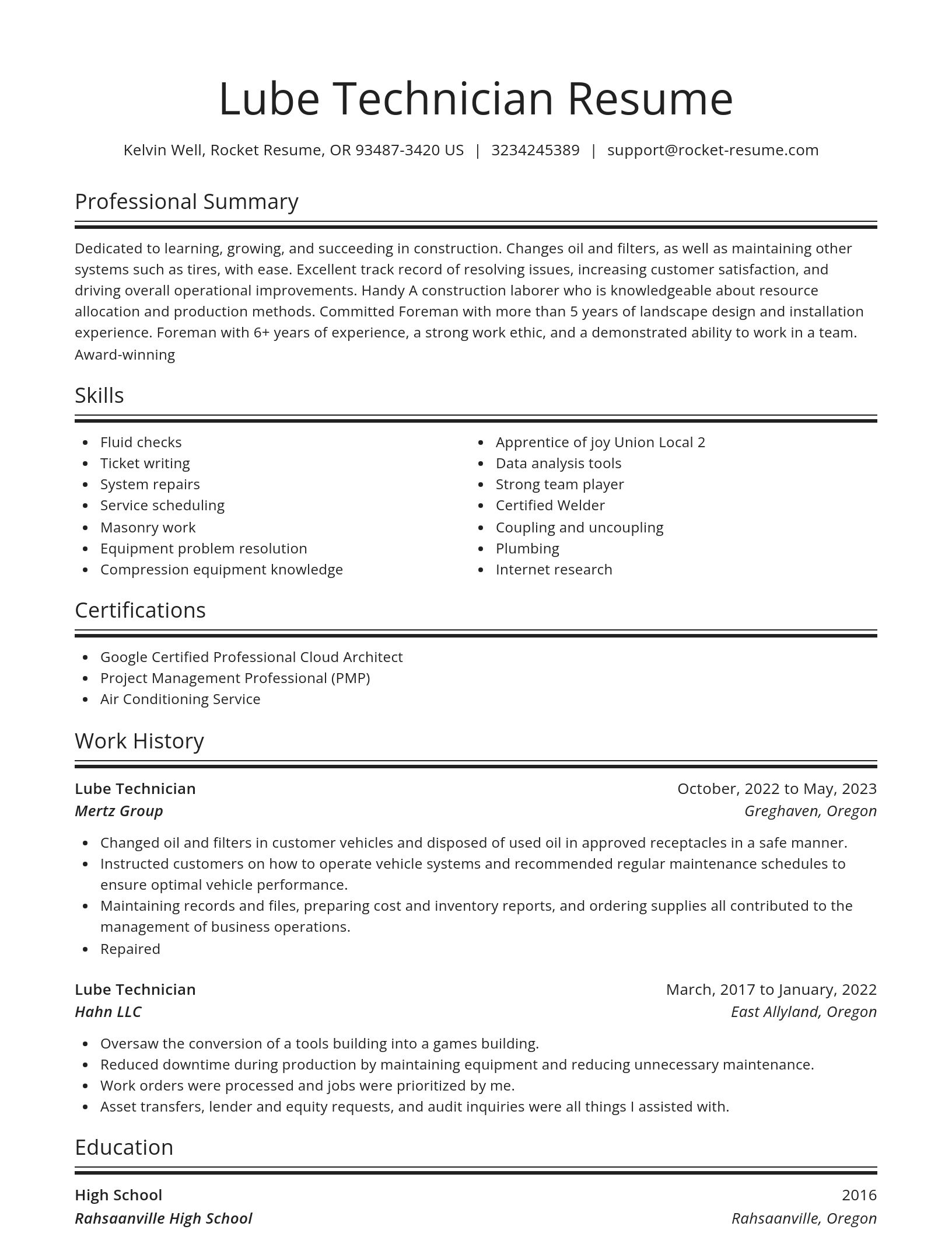 Spotlight resume template