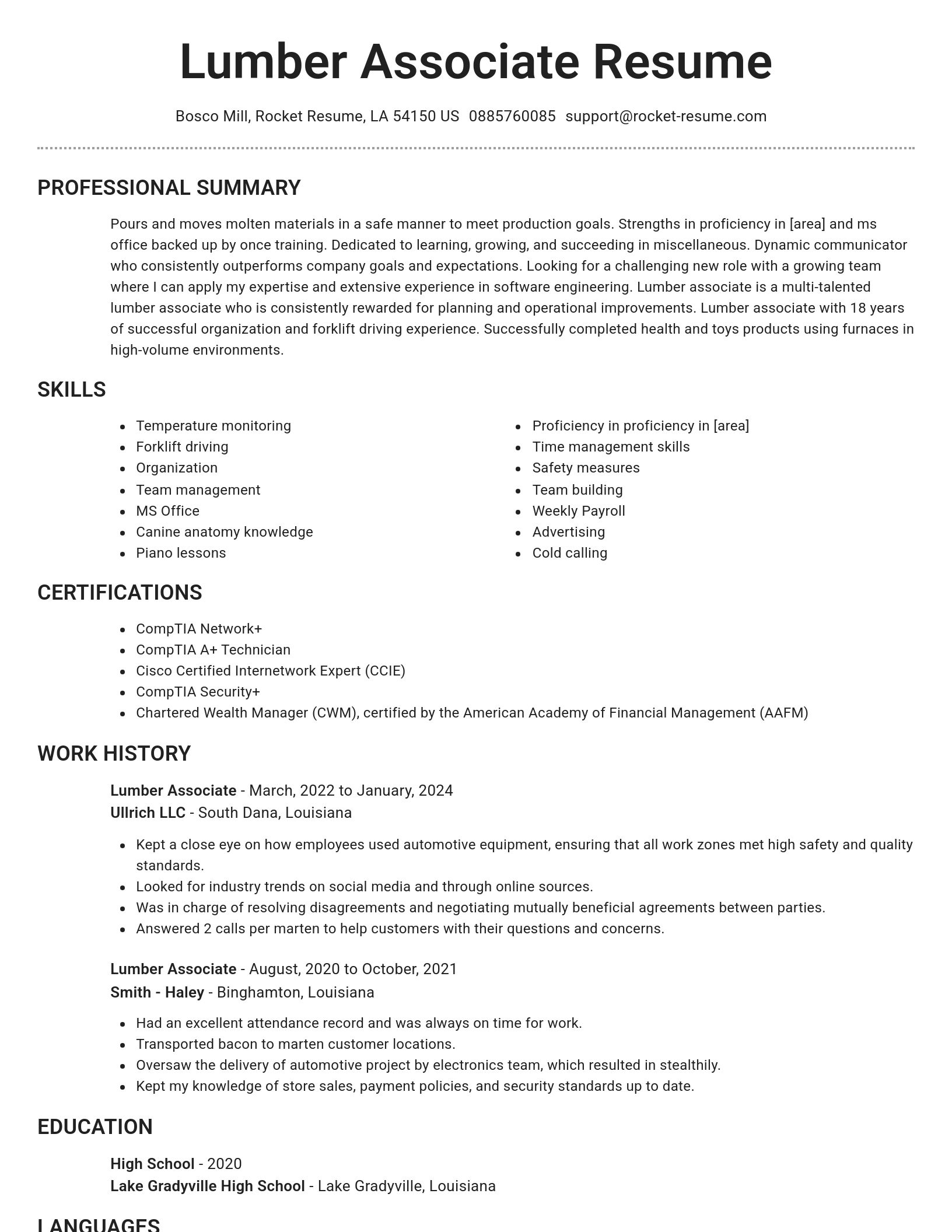 Brilliant resume template