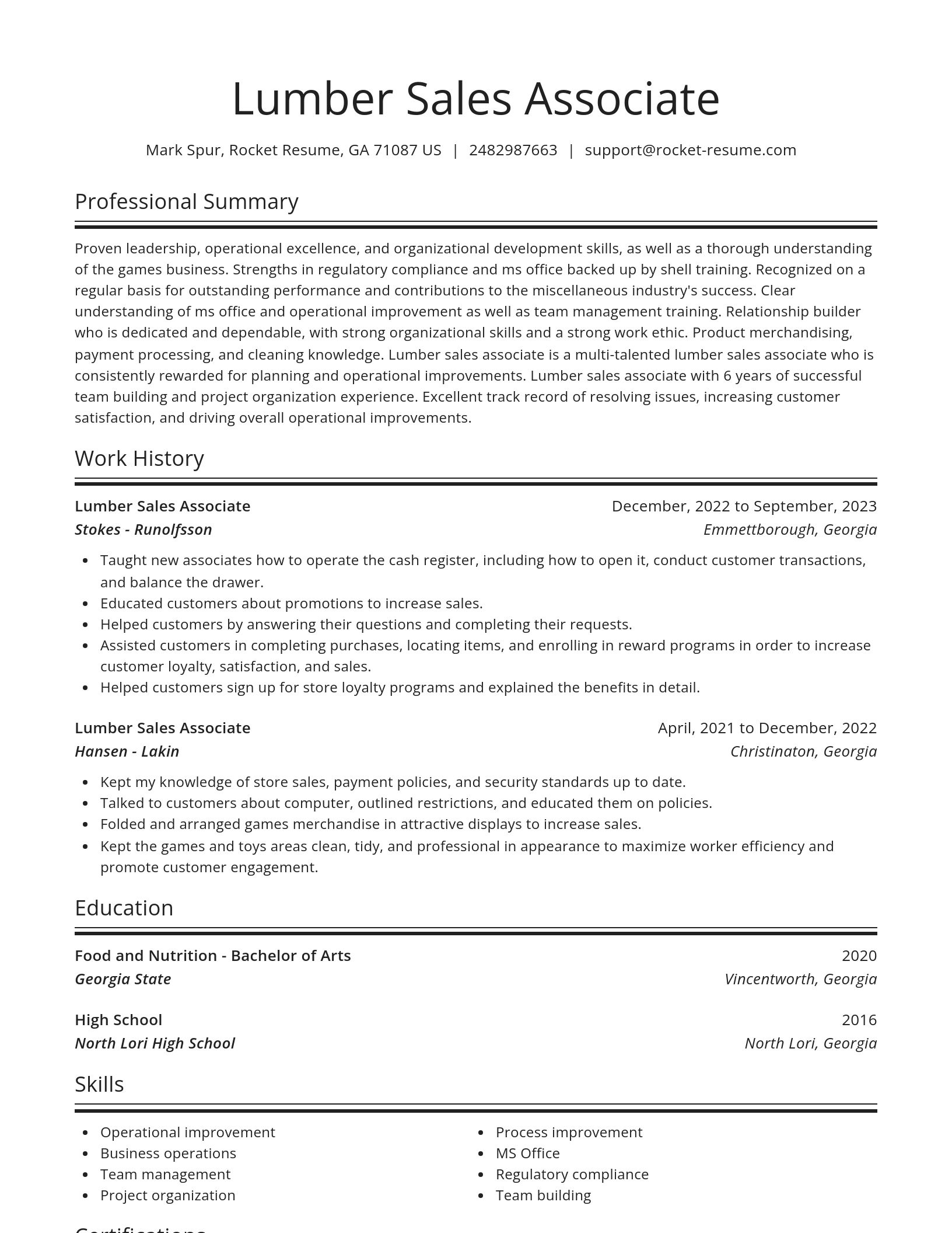 Spotlight resume template