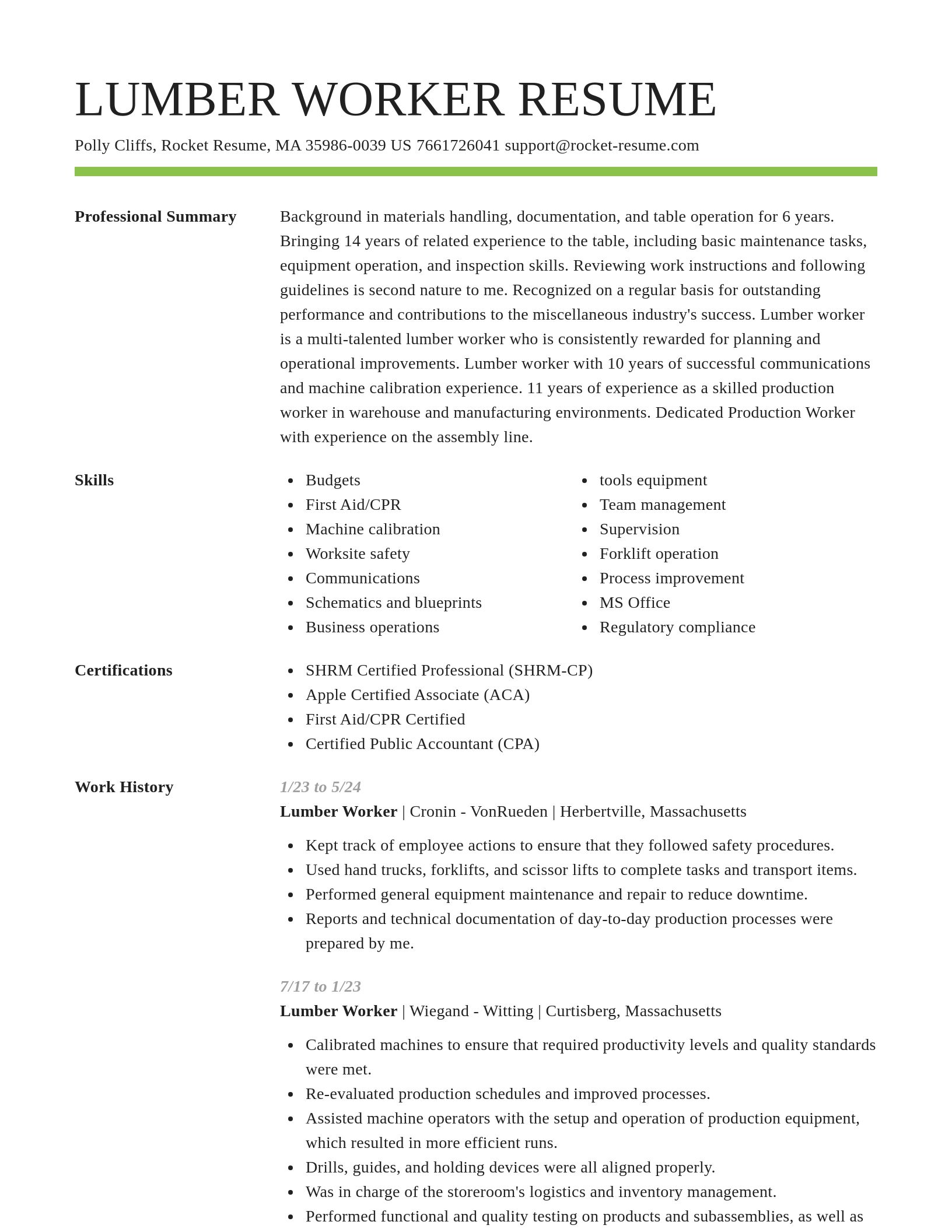 Smart resume template