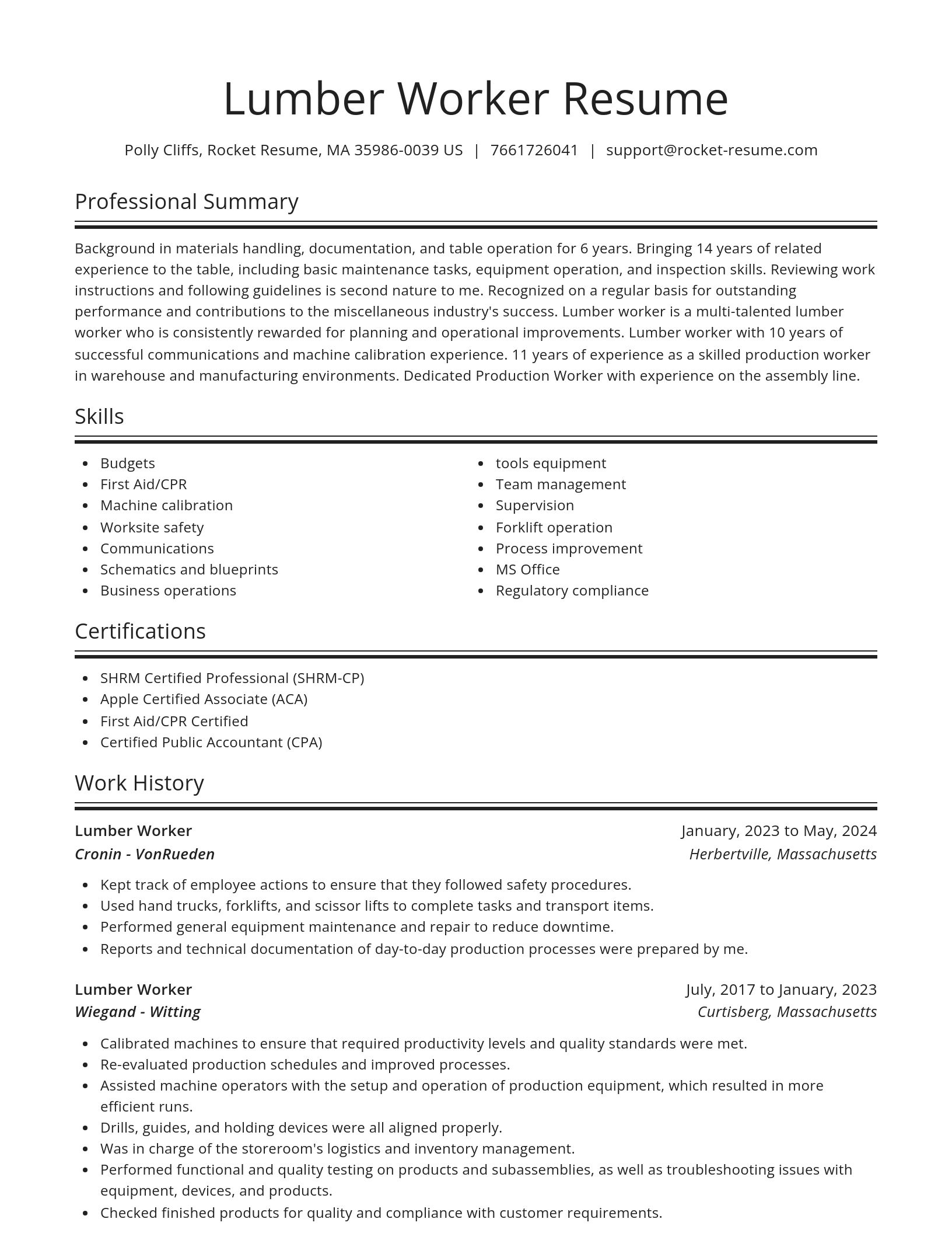 Spotlight resume template