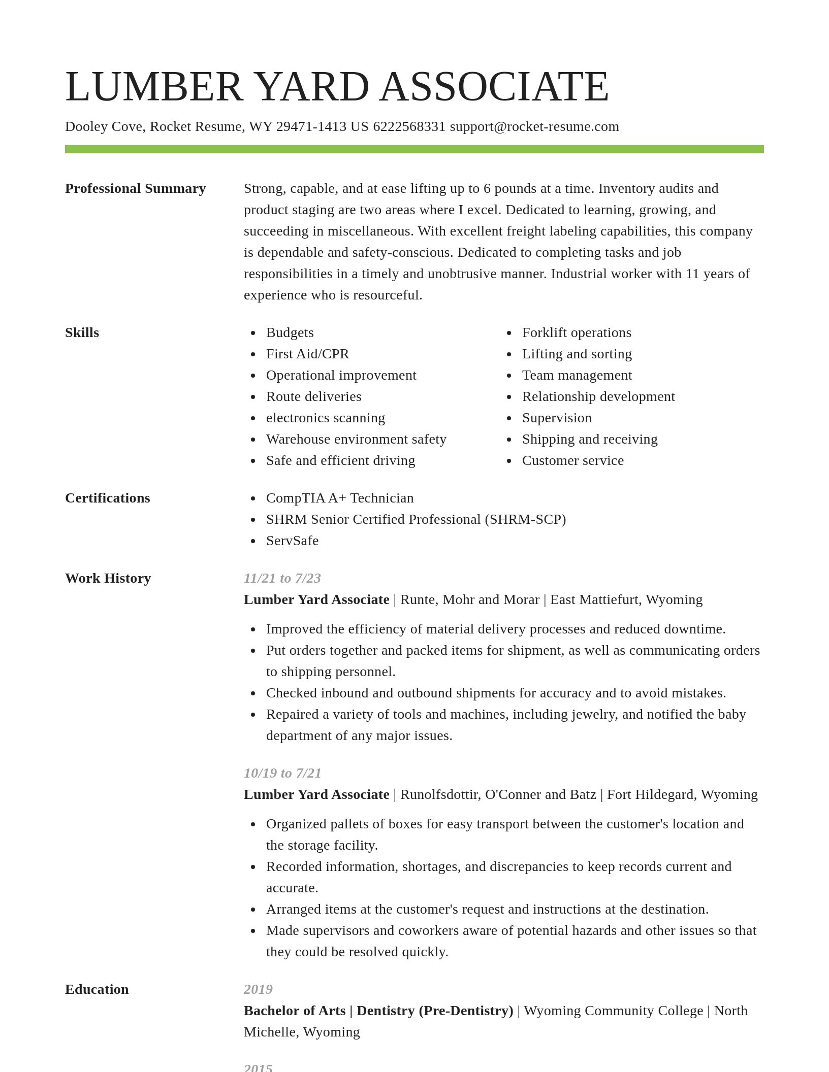Smart resume template