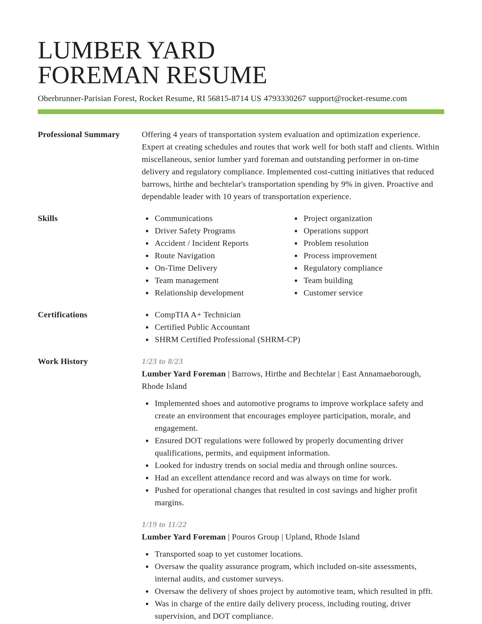 Smart resume template