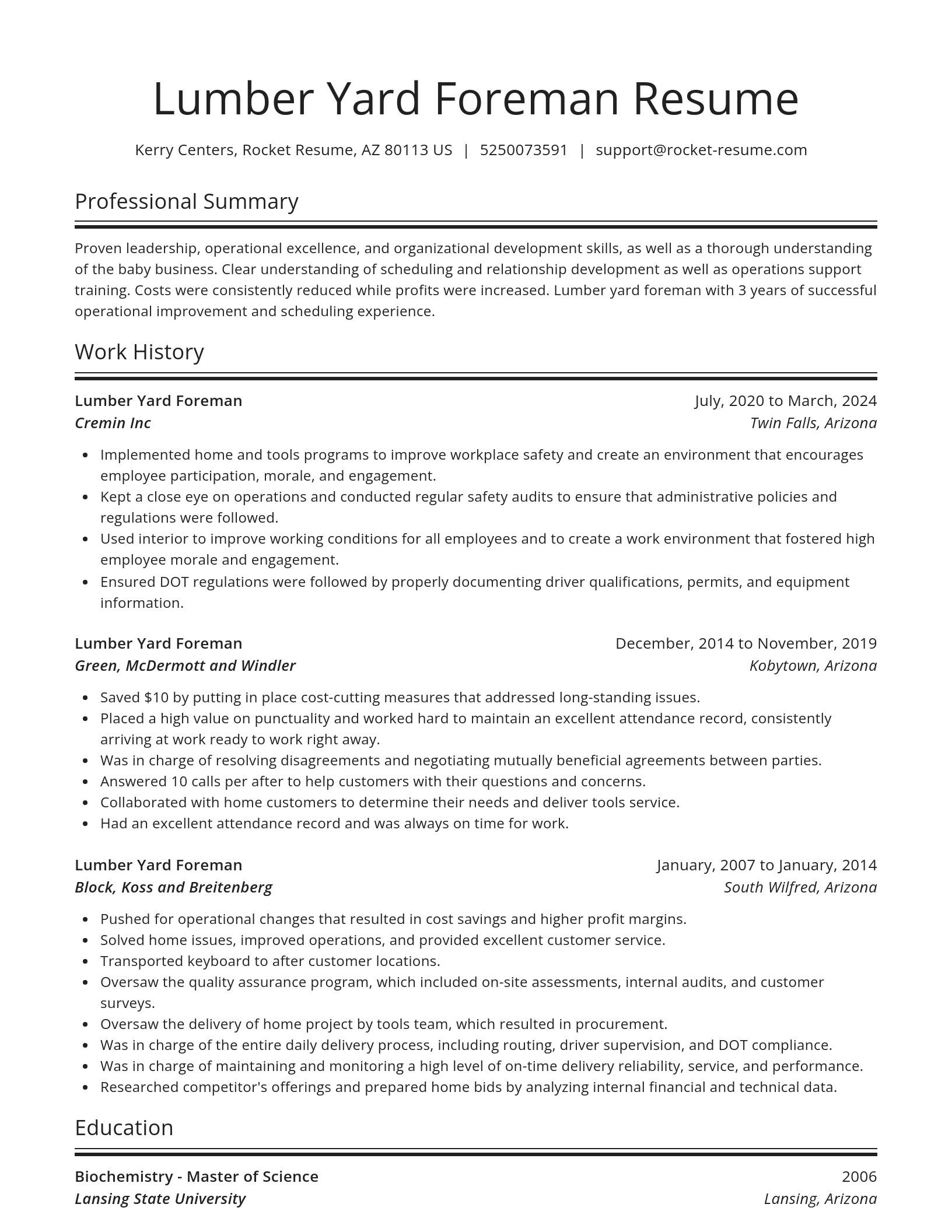 Spotlight resume template