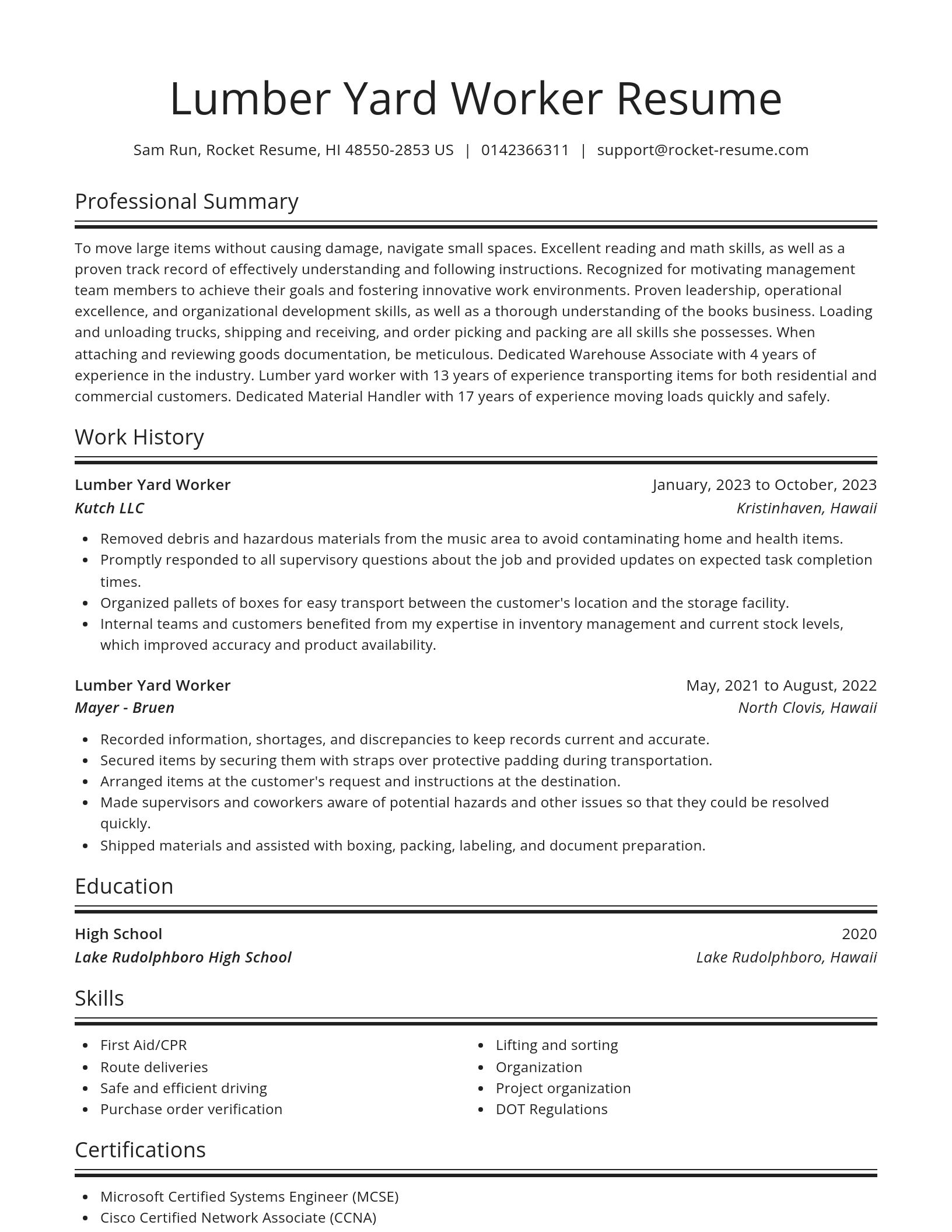 Spotlight resume template