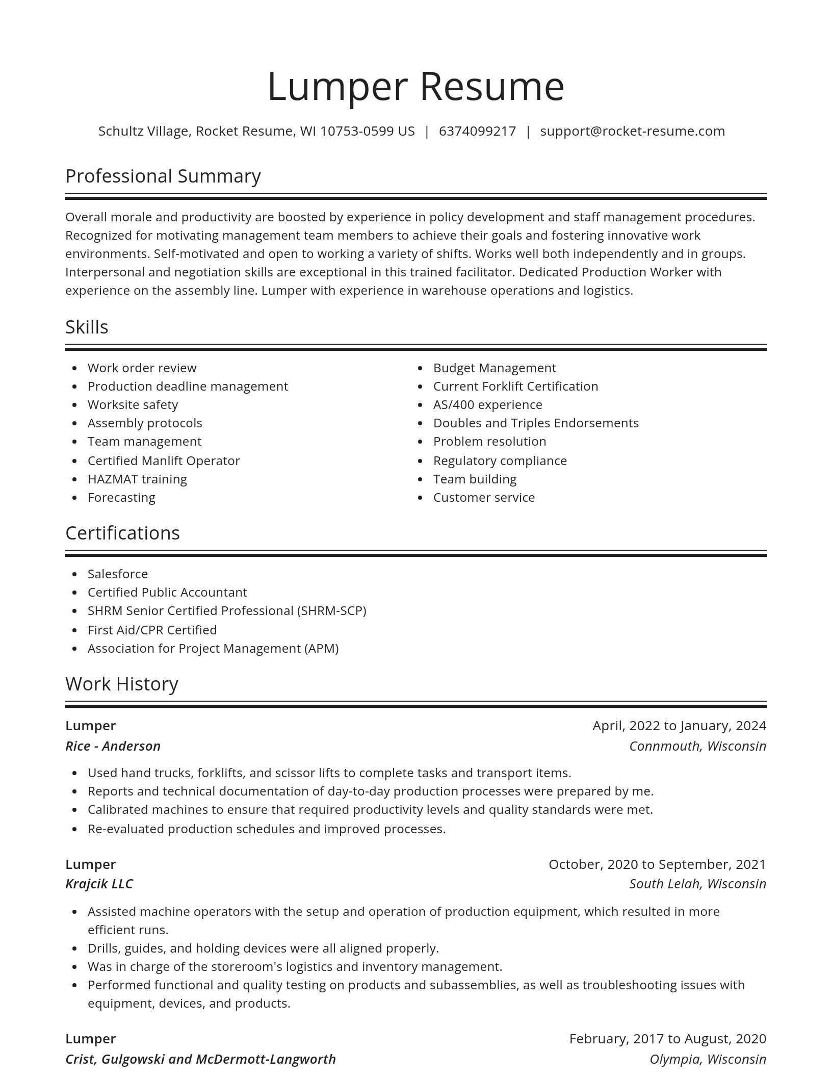 Spotlight resume template