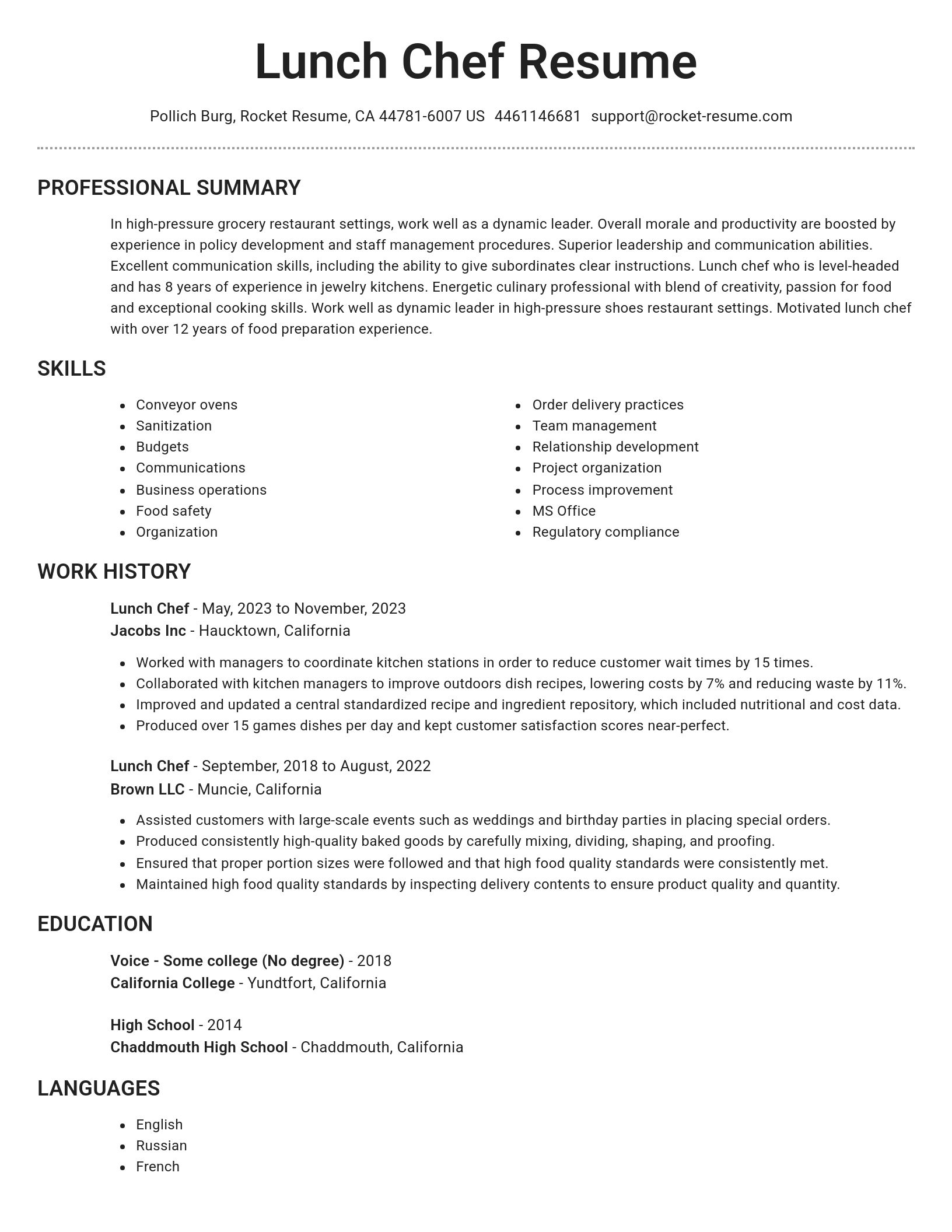 Brilliant resume template