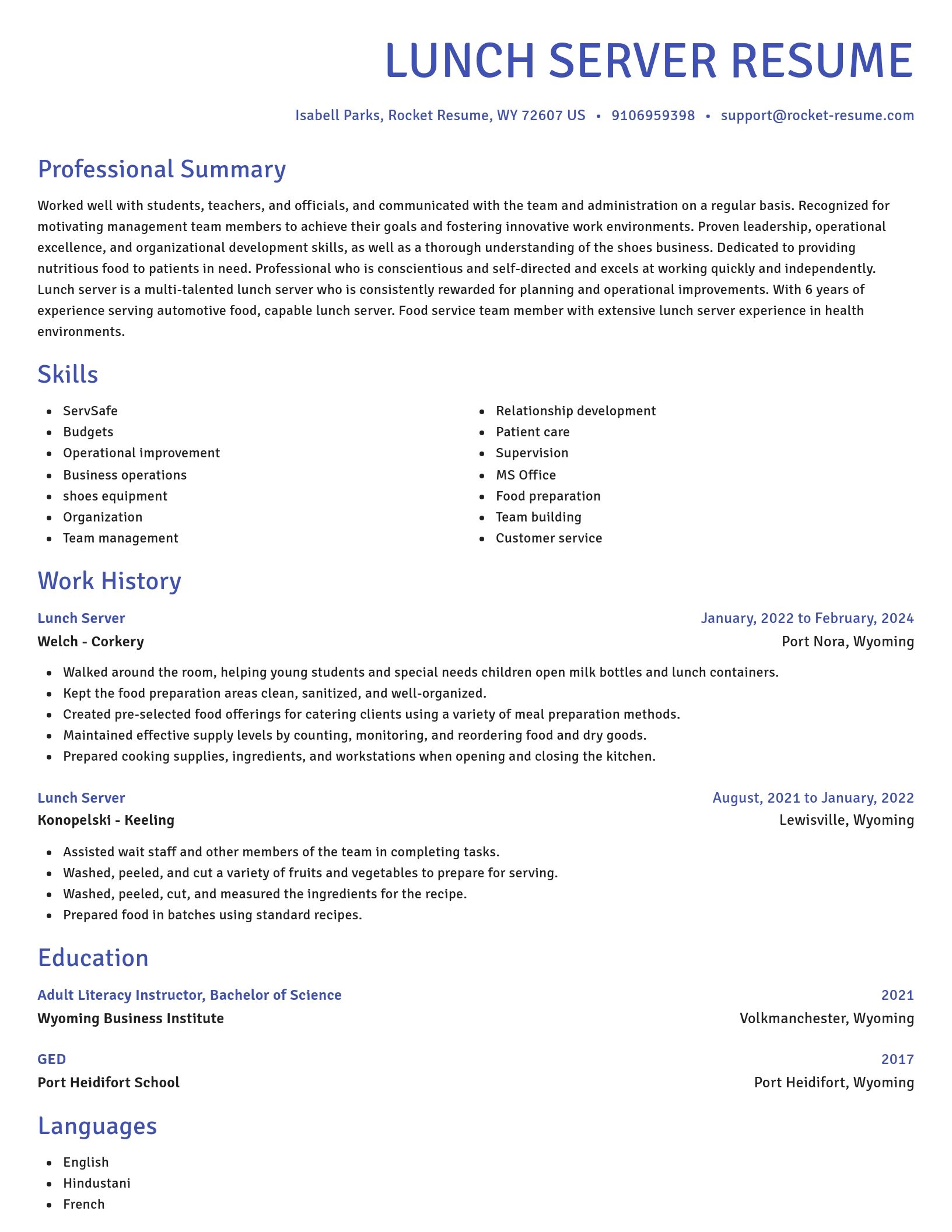 Novel resume template