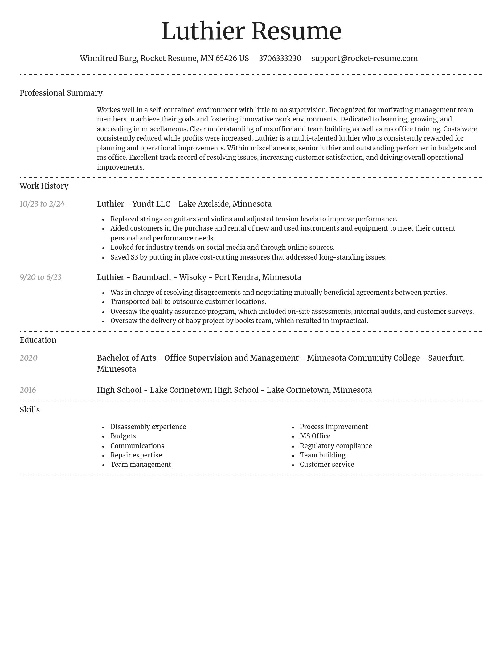 Dignified resume template