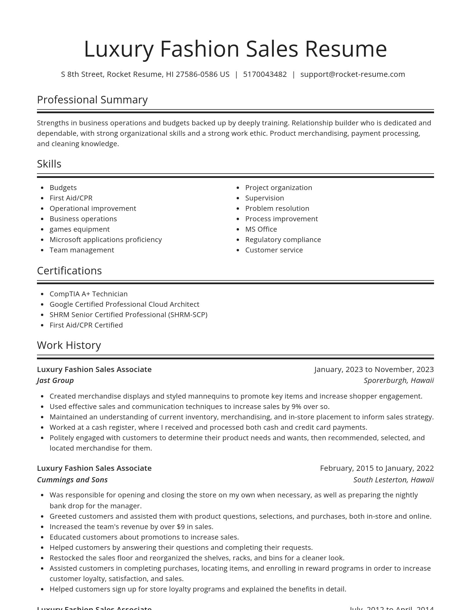 Spotlight resume template