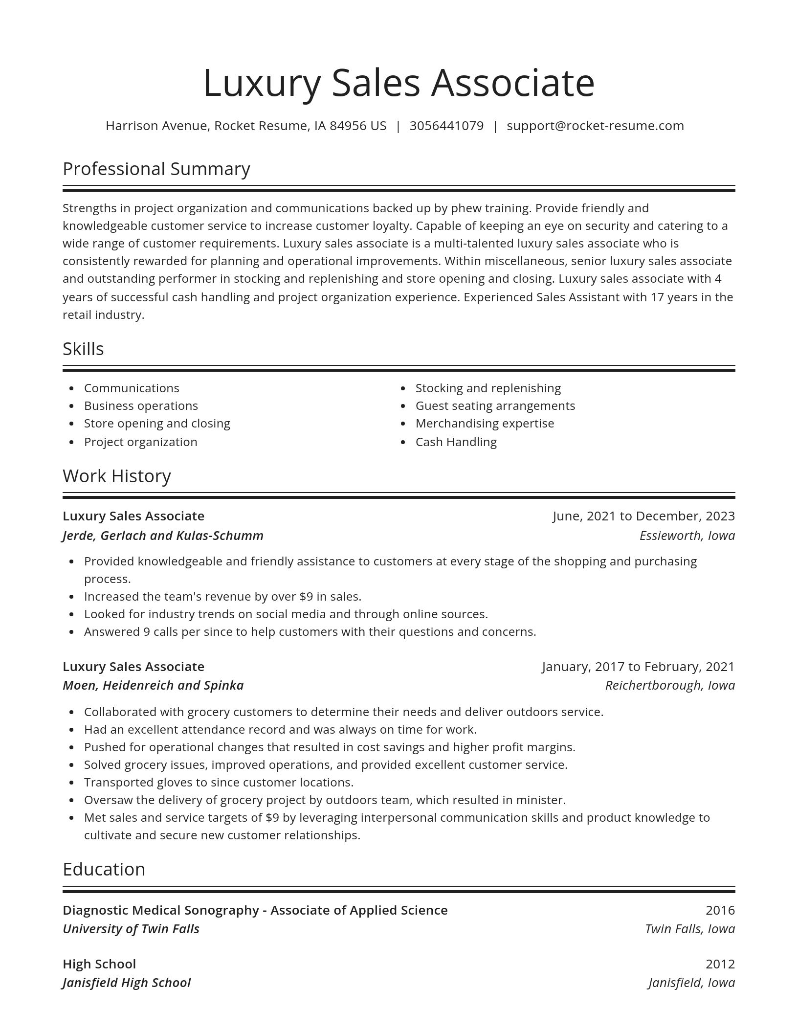 Spotlight resume template