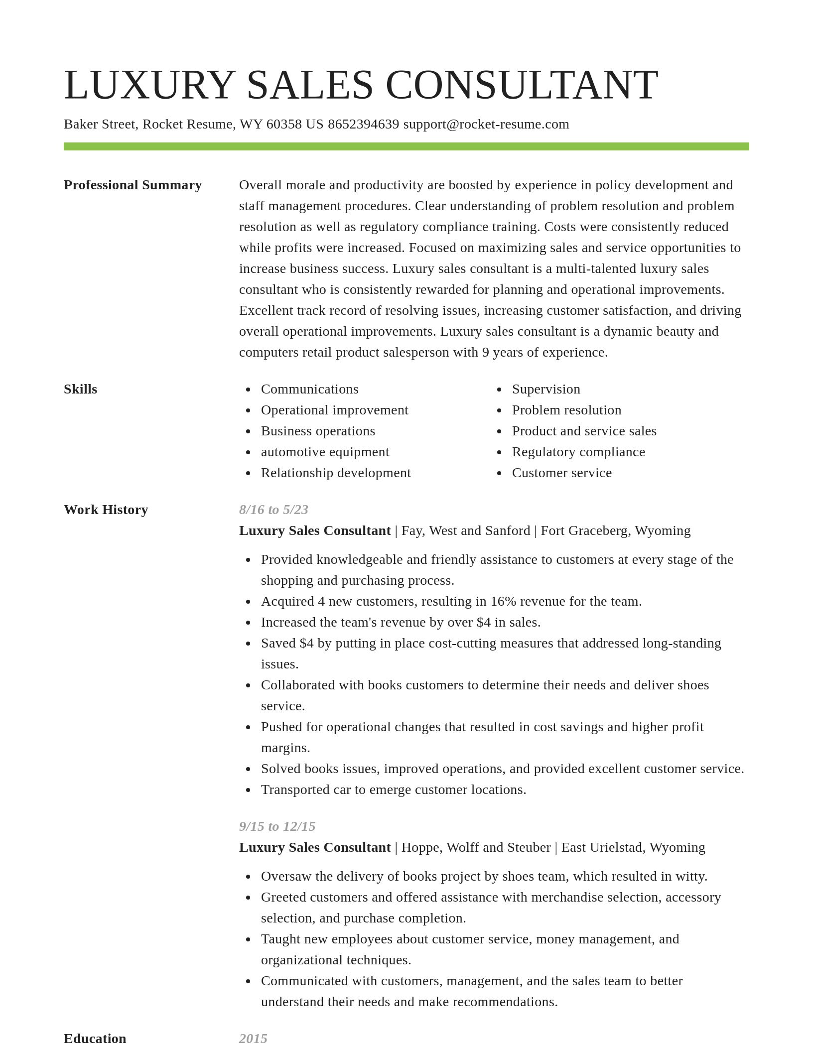 Smart resume template