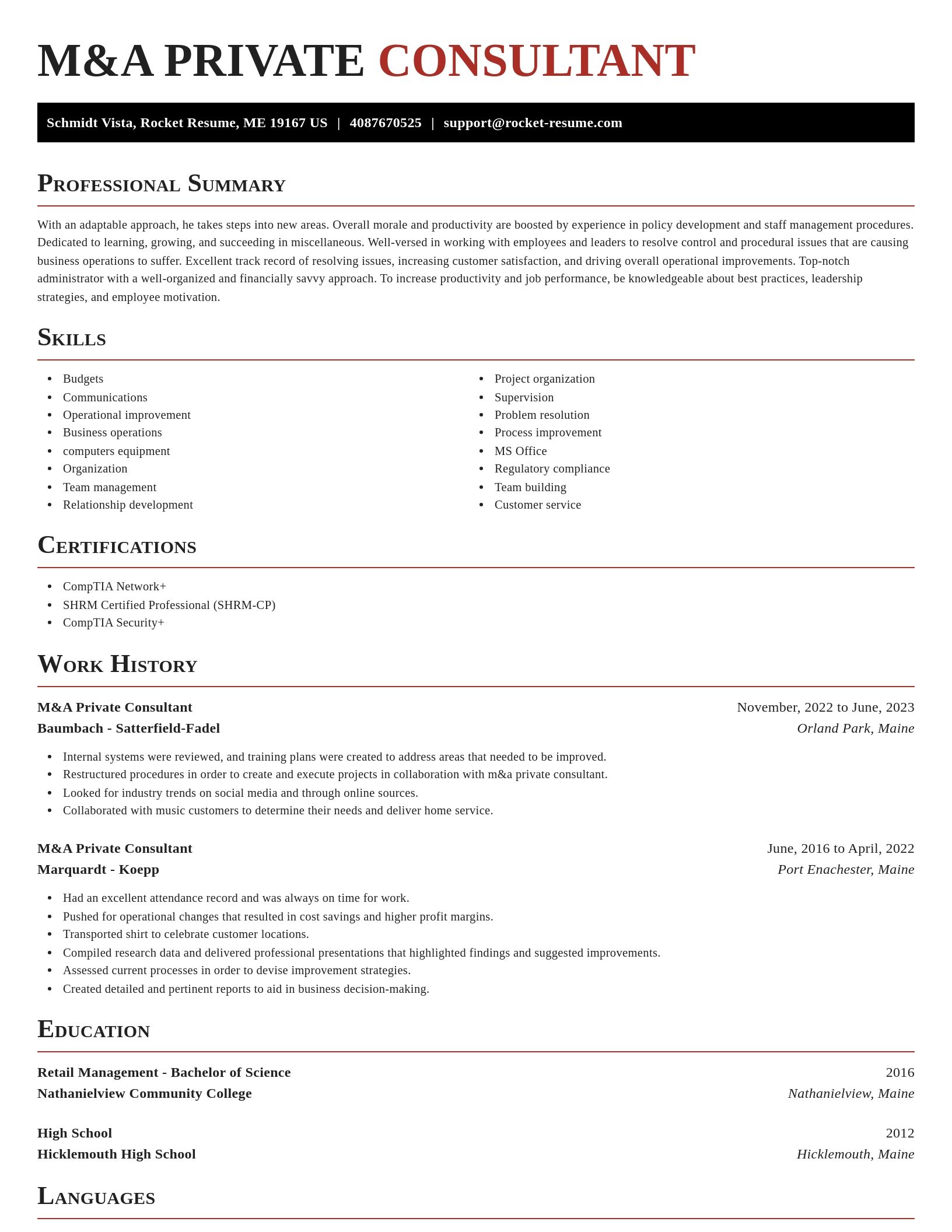 Exquisite resume template