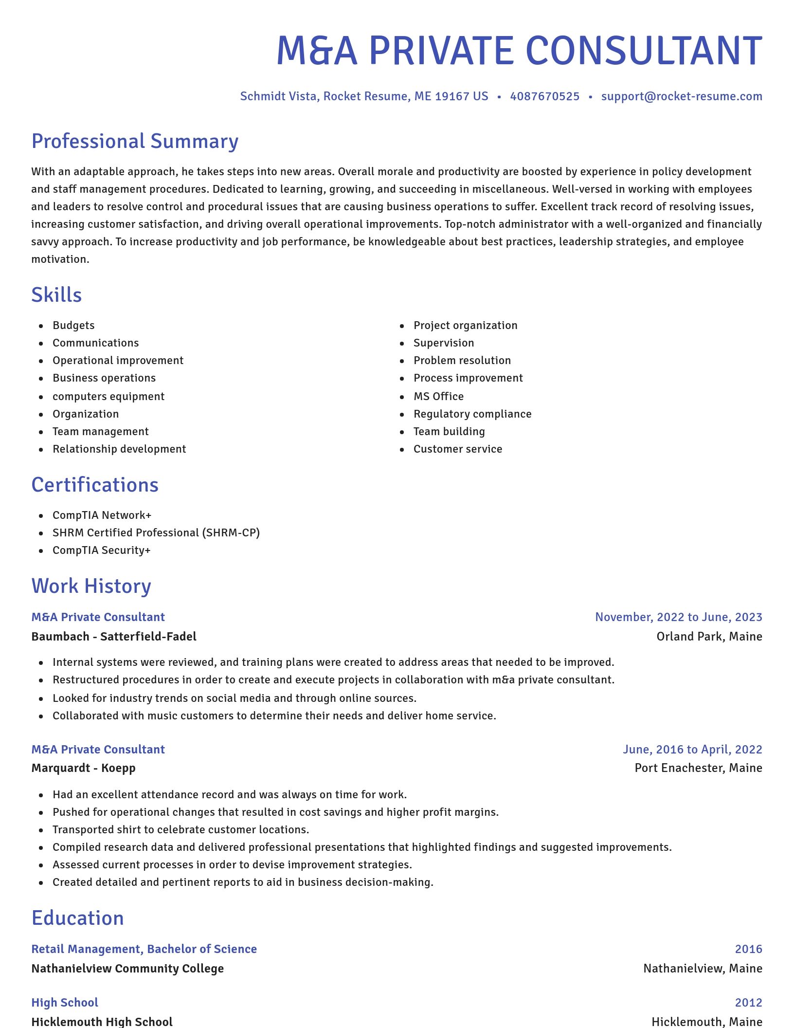 Novel resume template