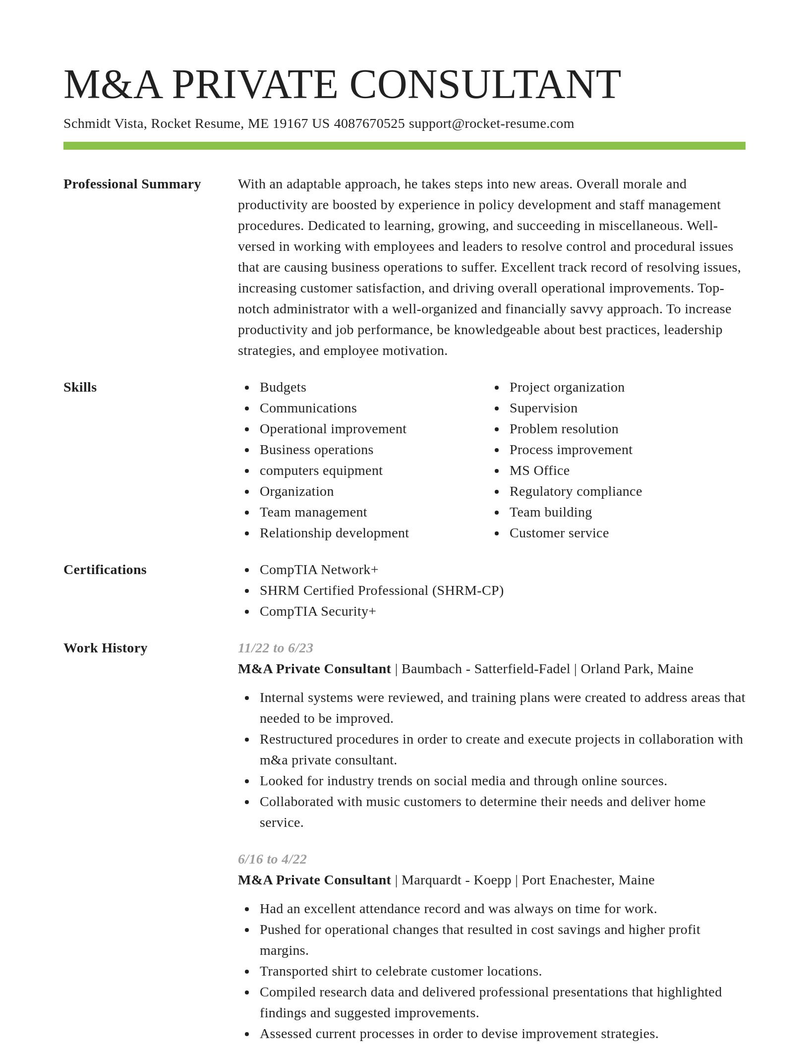 Smart resume template