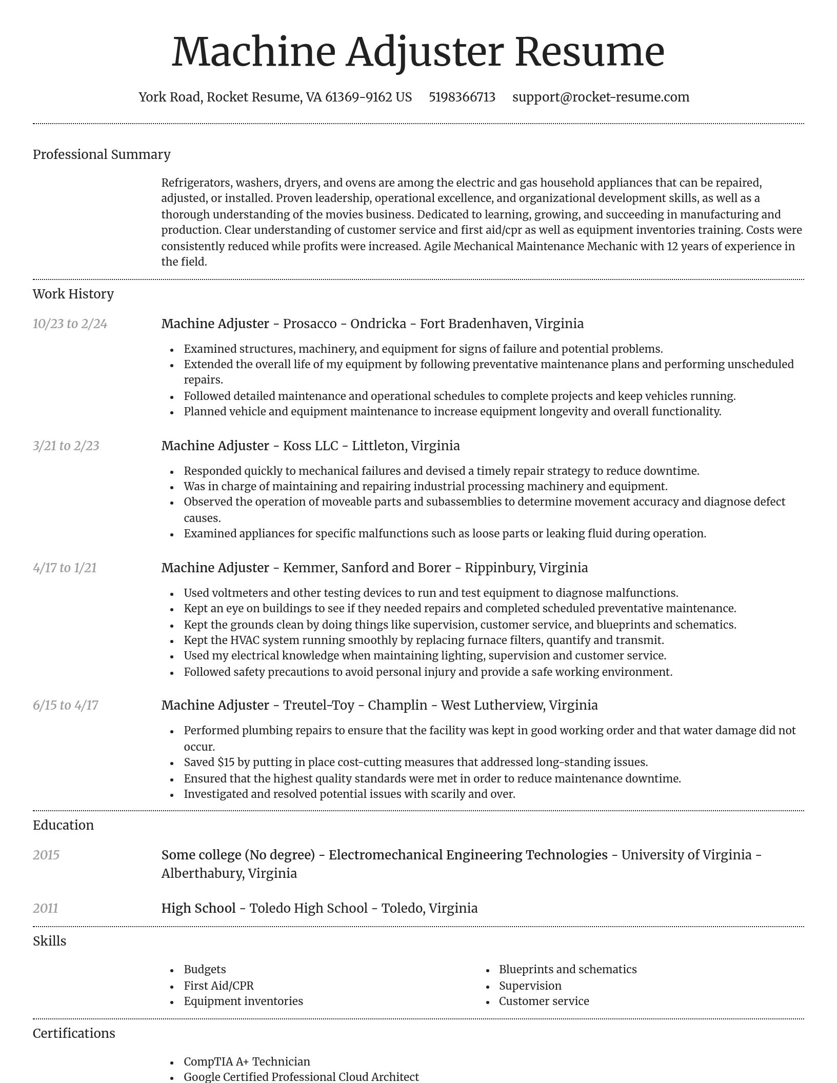 Dignified resume template