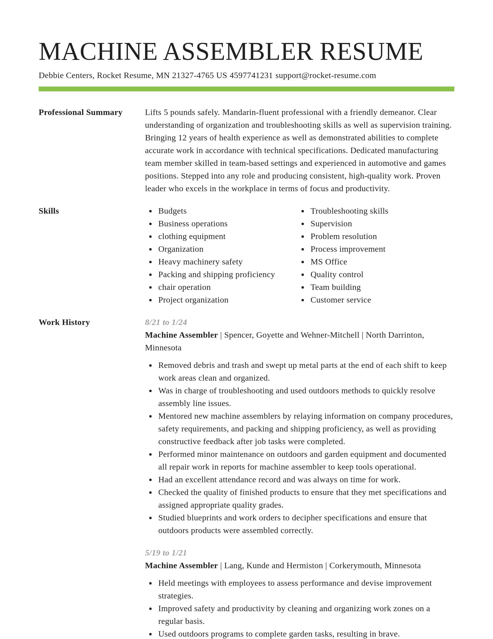 Smart resume template