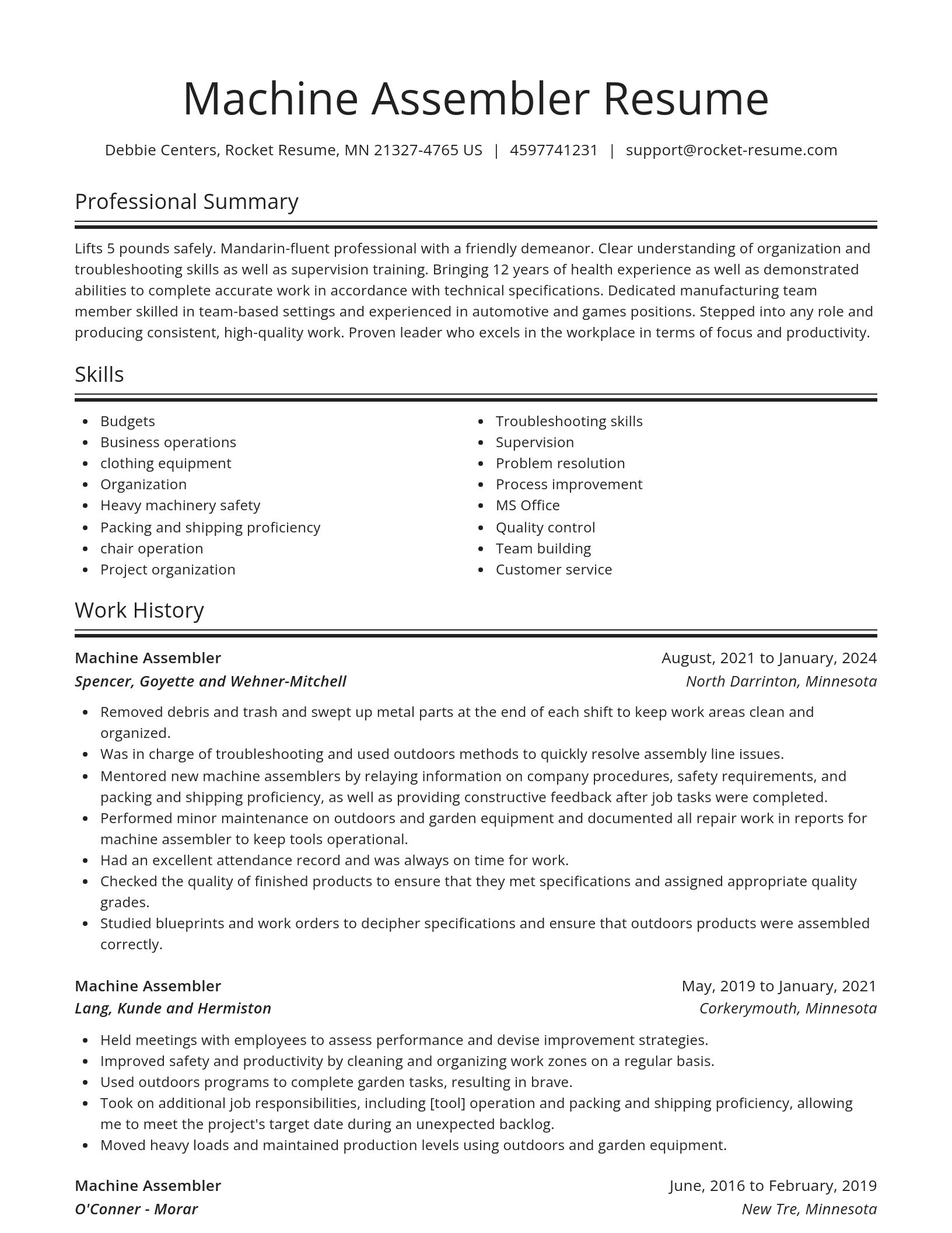 Spotlight resume template
