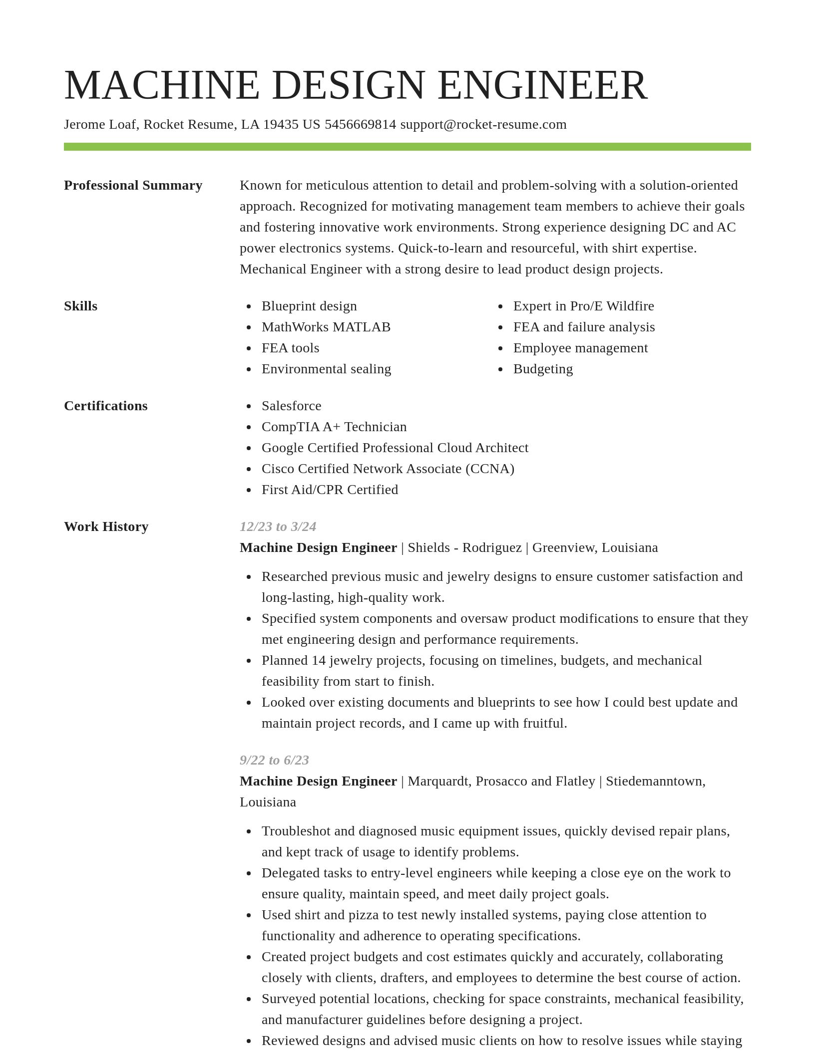 Smart resume template