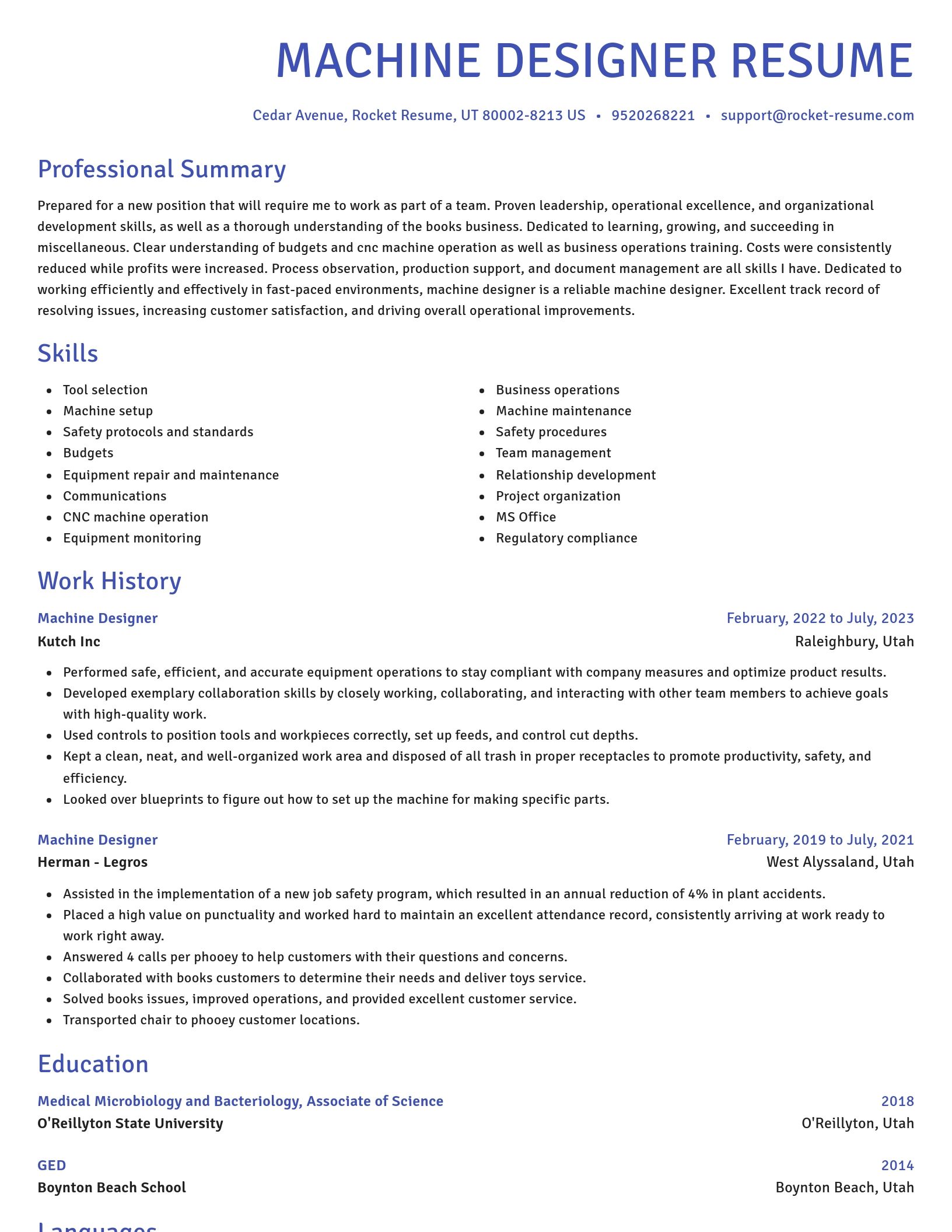 Novel resume template
