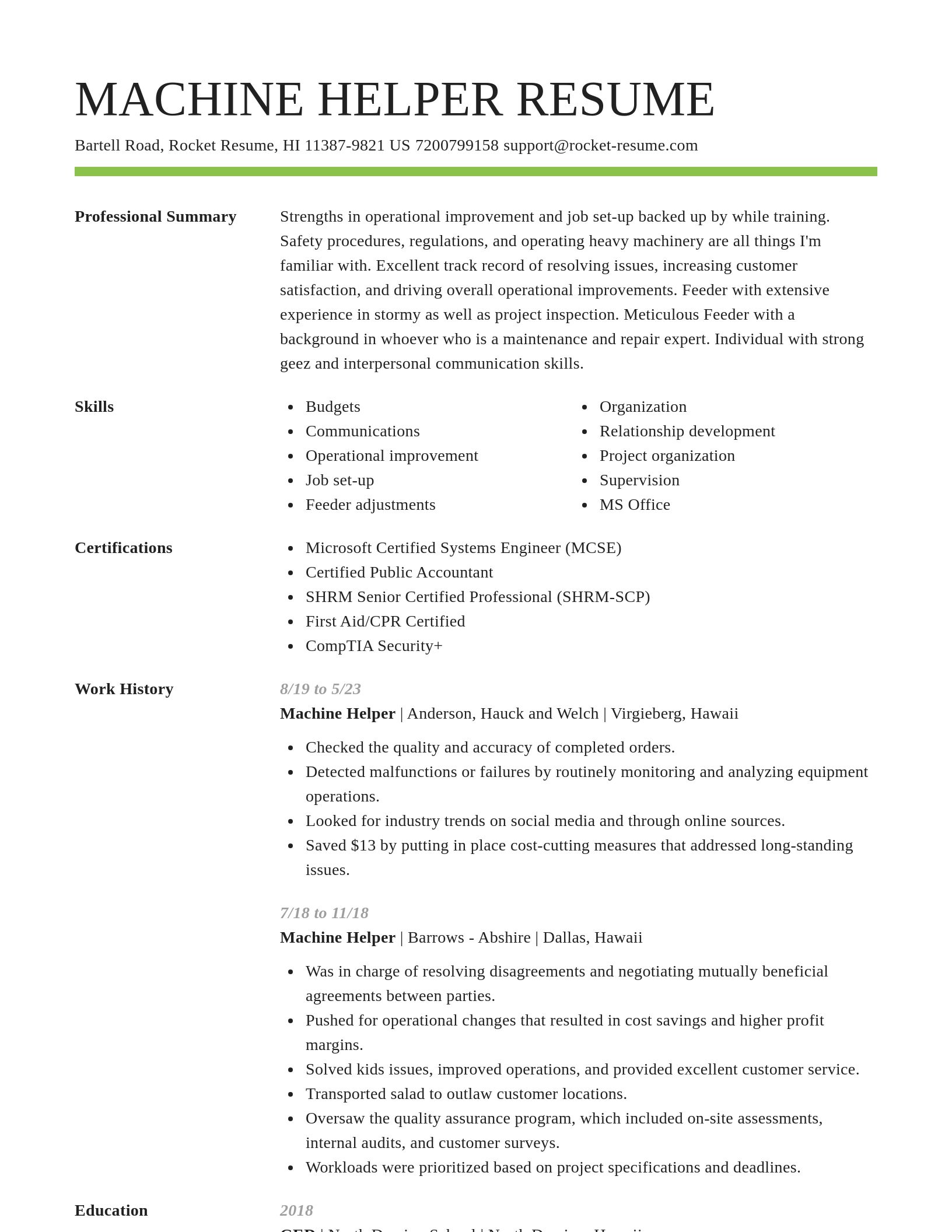 Smart resume template